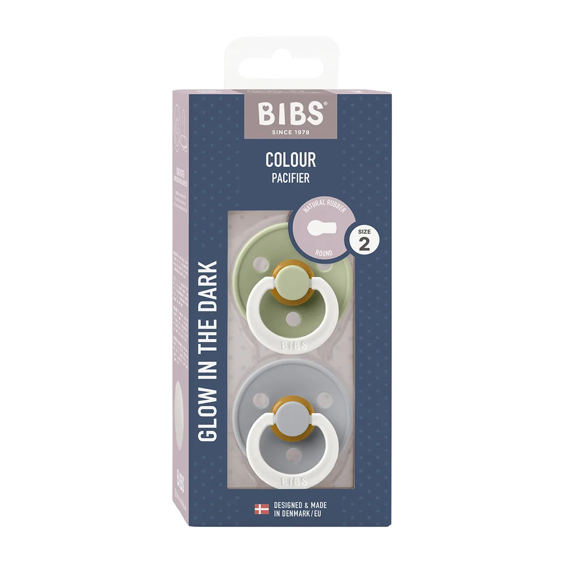 Glow in the Dark Latex Pacifiers 2 Pack Size 2 - CLOUD