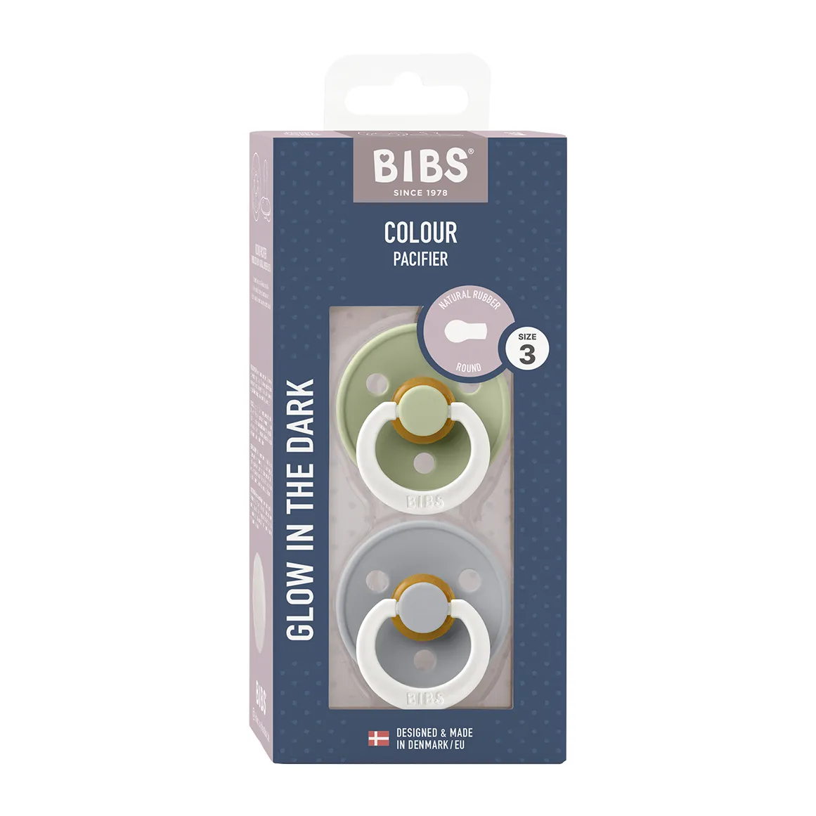 Glow in the Dark Latex Pacifiers 2 Pack Size 3 - CLOUD