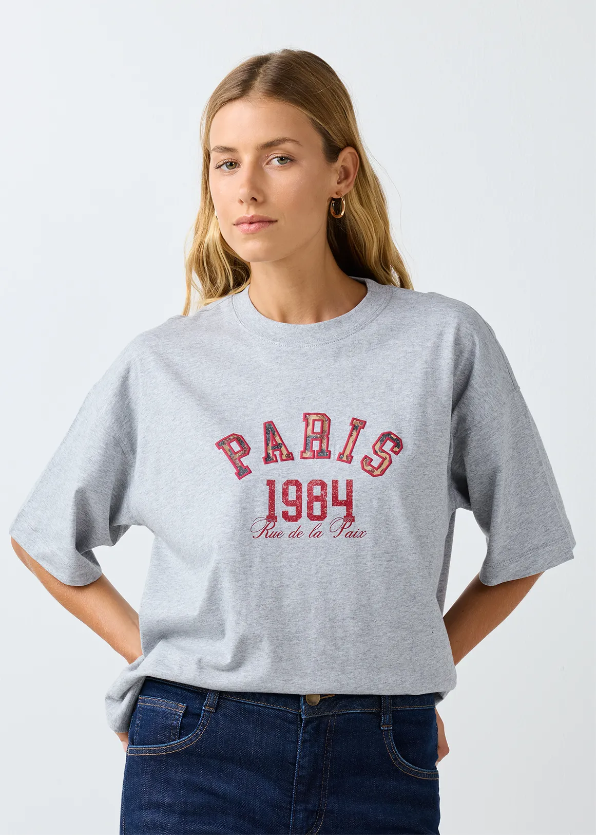 Graphic Cotton T-shirt - X GREY MELANGE