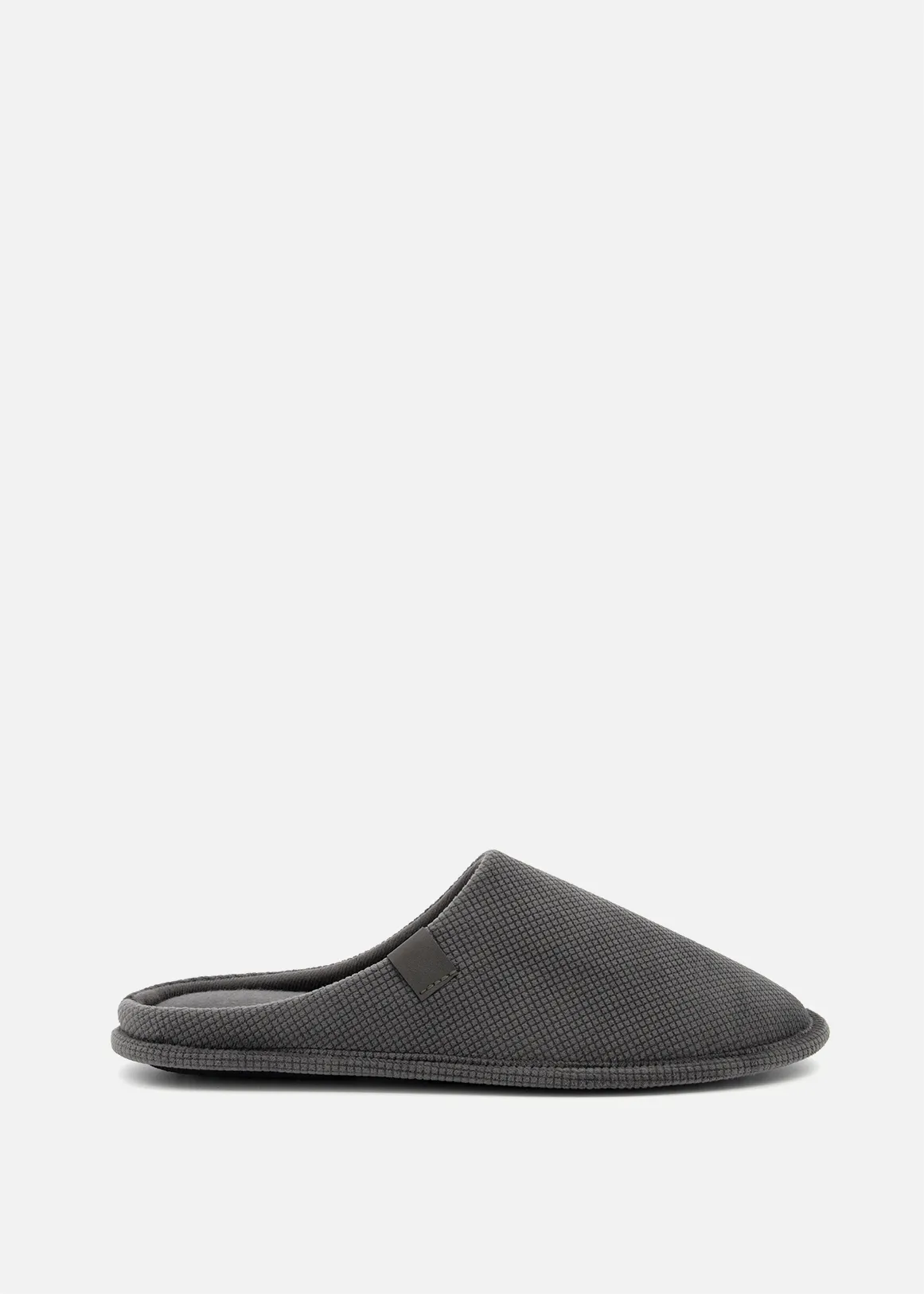 Grid Textured Mule Slippers - GREY