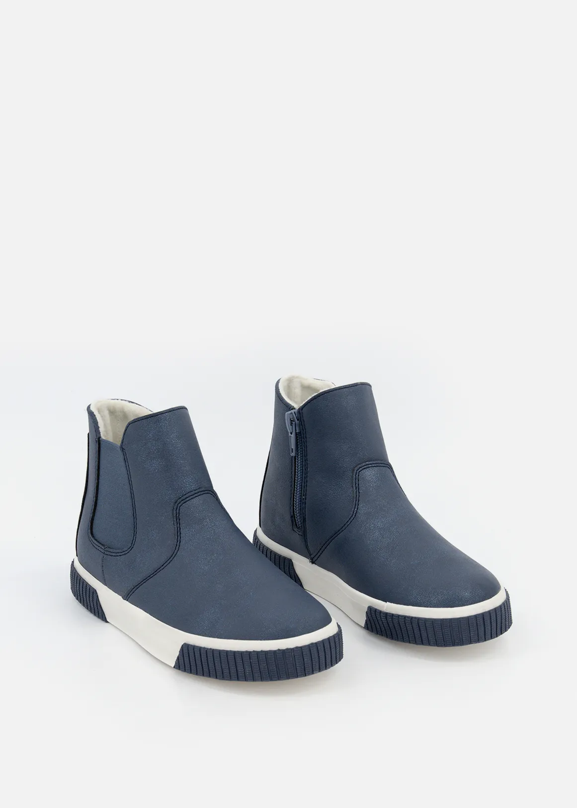 Gusset High Top Sneakers (Size 5-13) Younger Girl - NAVY