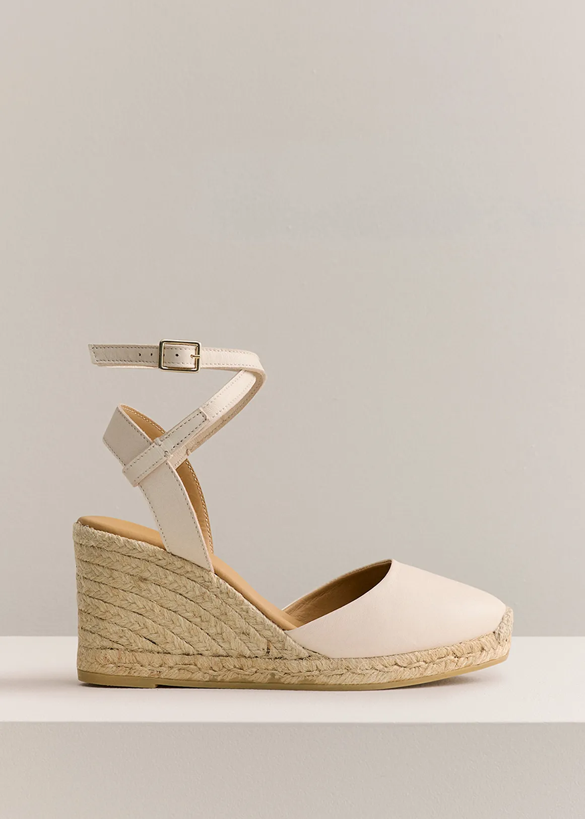 Gwen Espadrille Wedge - OYSTER
