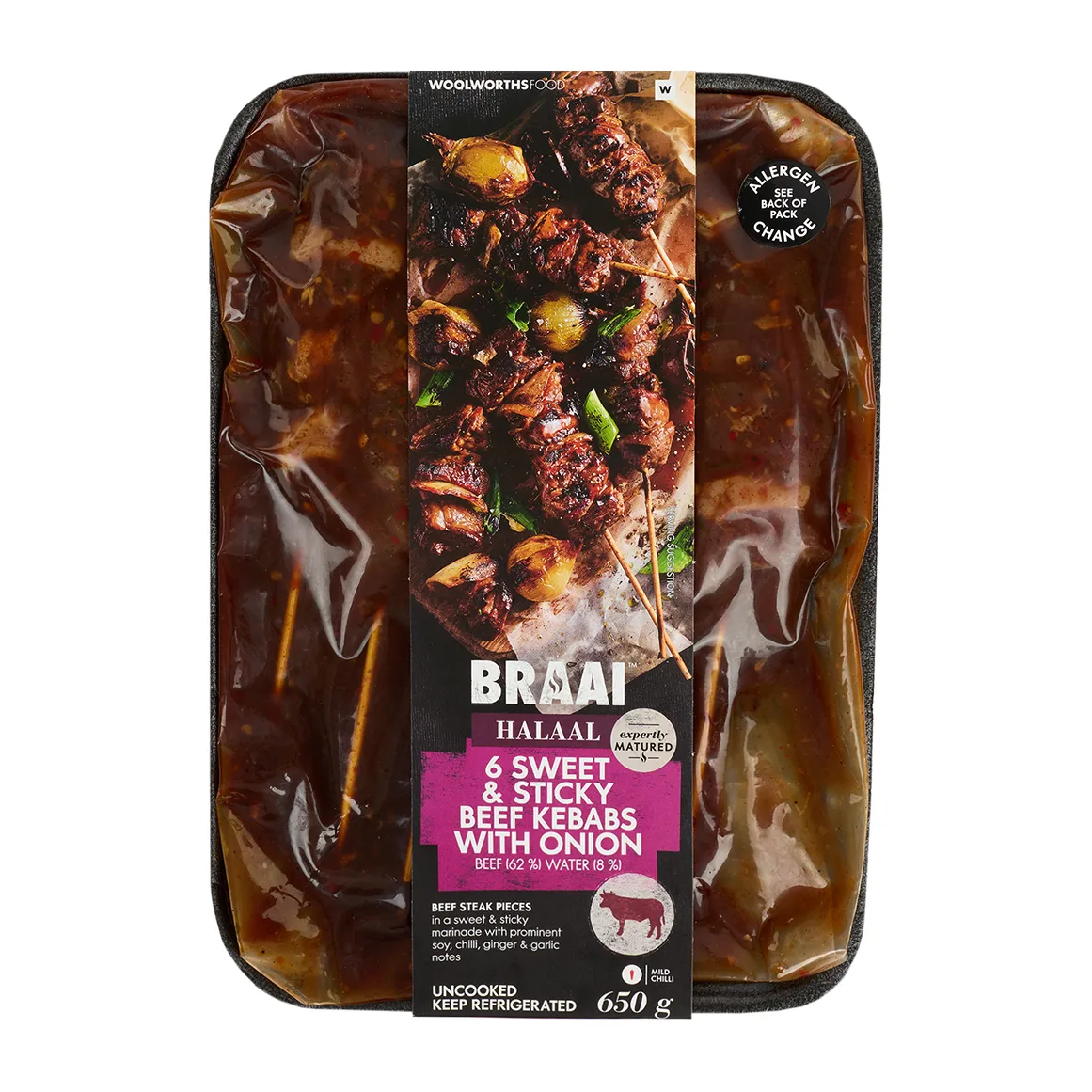 Halaal Sweet & Sticky Beef Kebabs with Onion 650 g