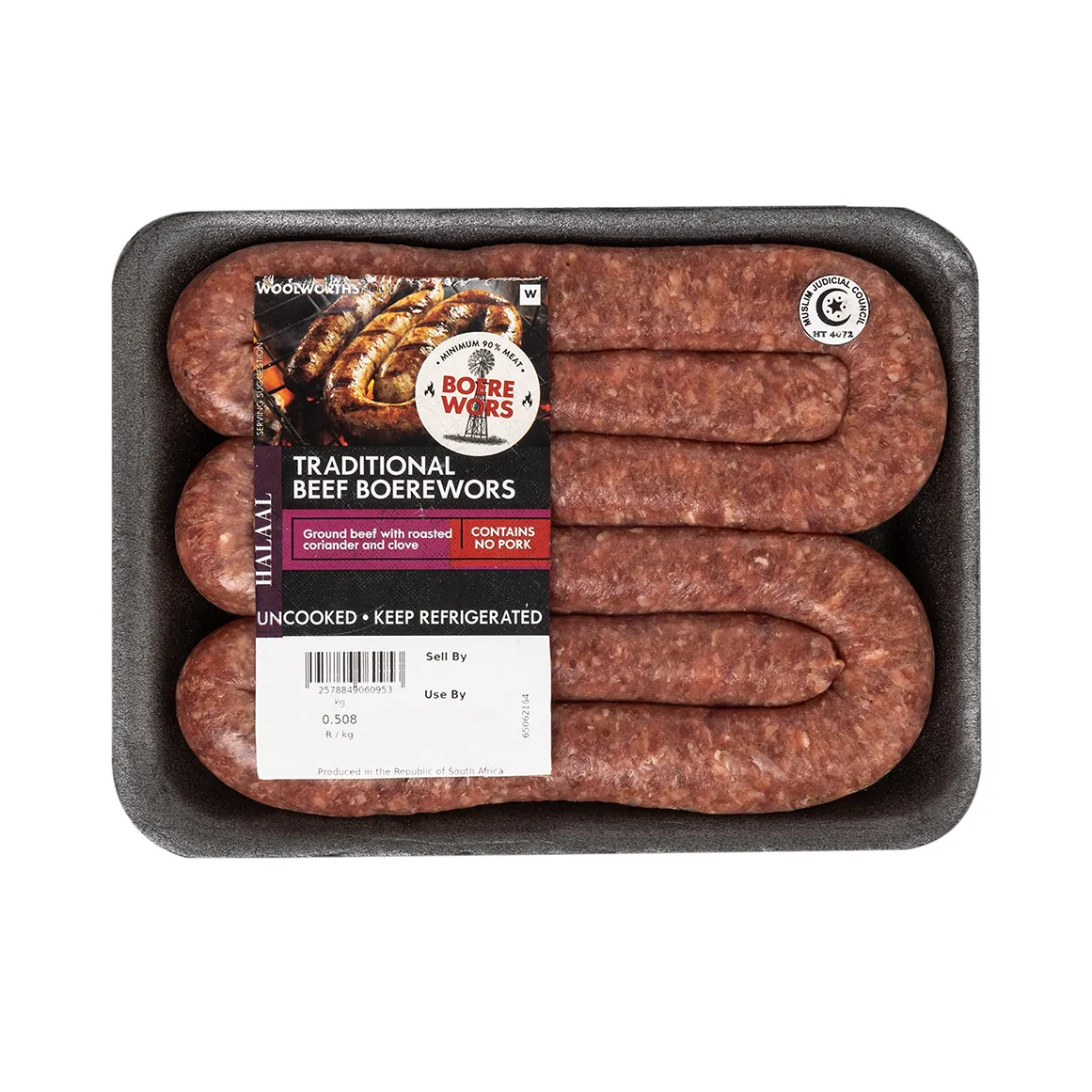 Halaal Traditional Beef Boerewors Avg 500 g
