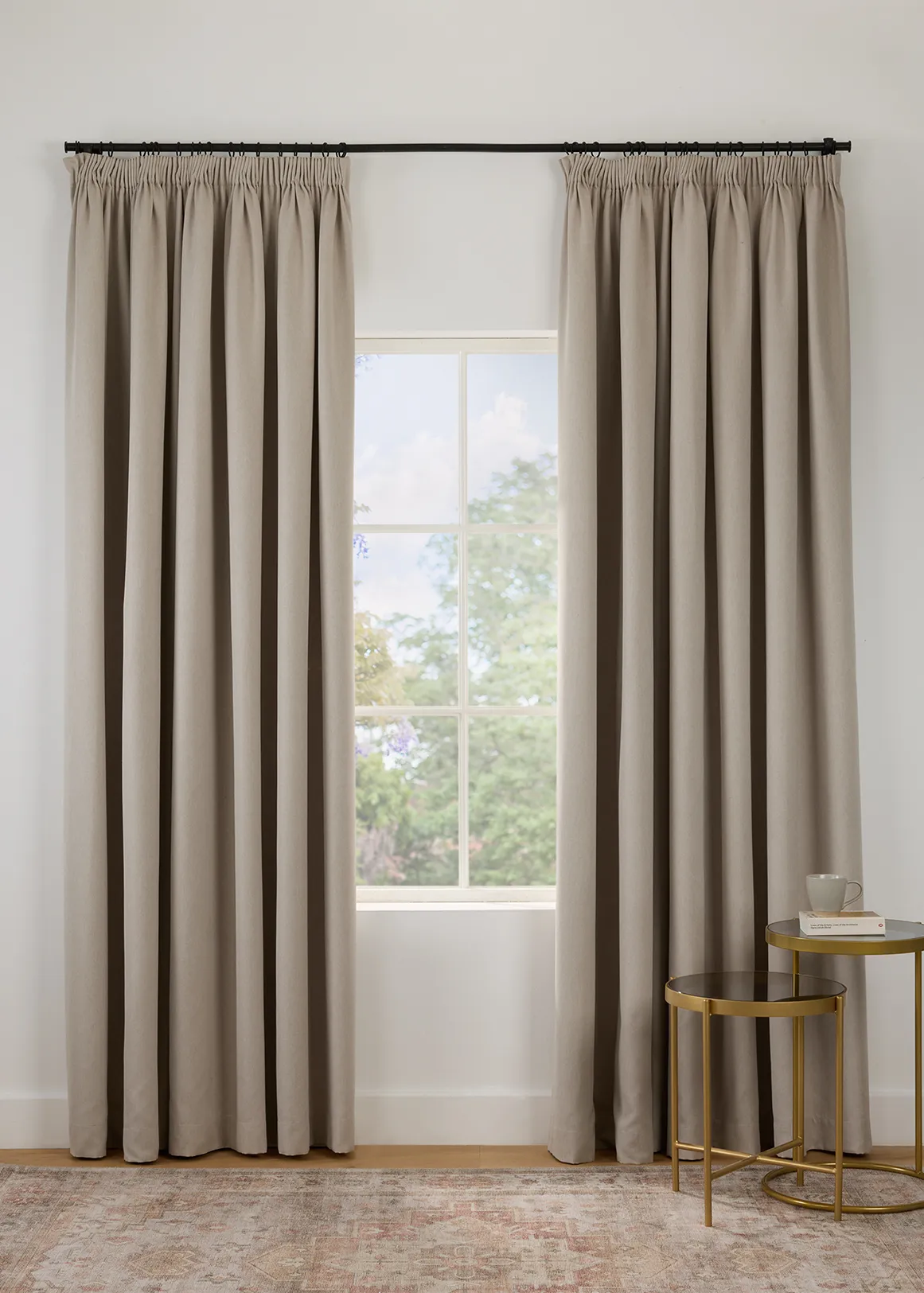 Harrison Longer Length Block Out Eyelet Curtain 135cm (W) x 250cm (L) - NATURAL