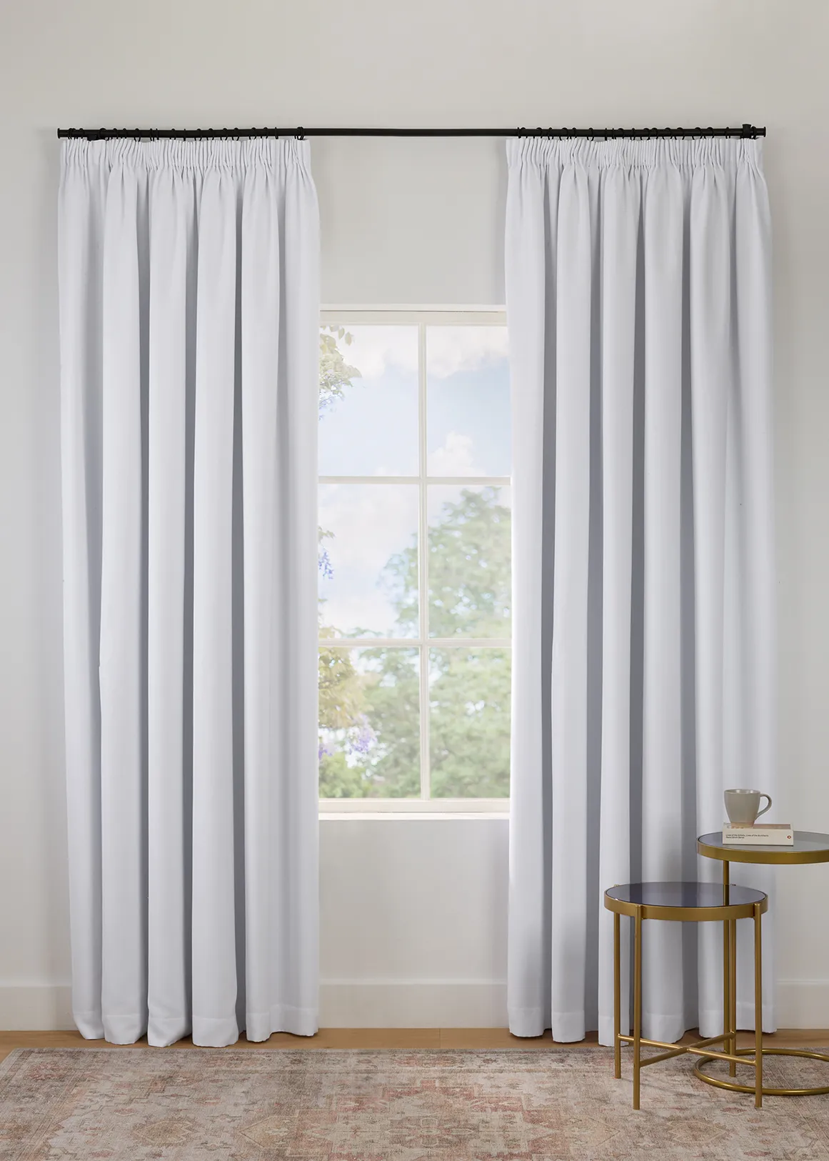 Harrison Longer Length Block Out Eyelet Curtain 135cm (W) x 250cm (L) - WHITE