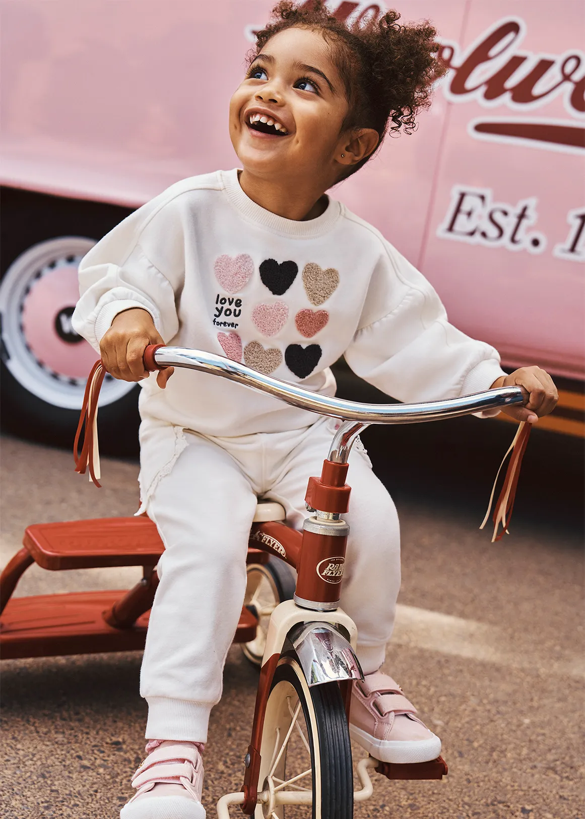 Heart Fleece Sweatshirt & Sweatpants Set - WINTER WHITE