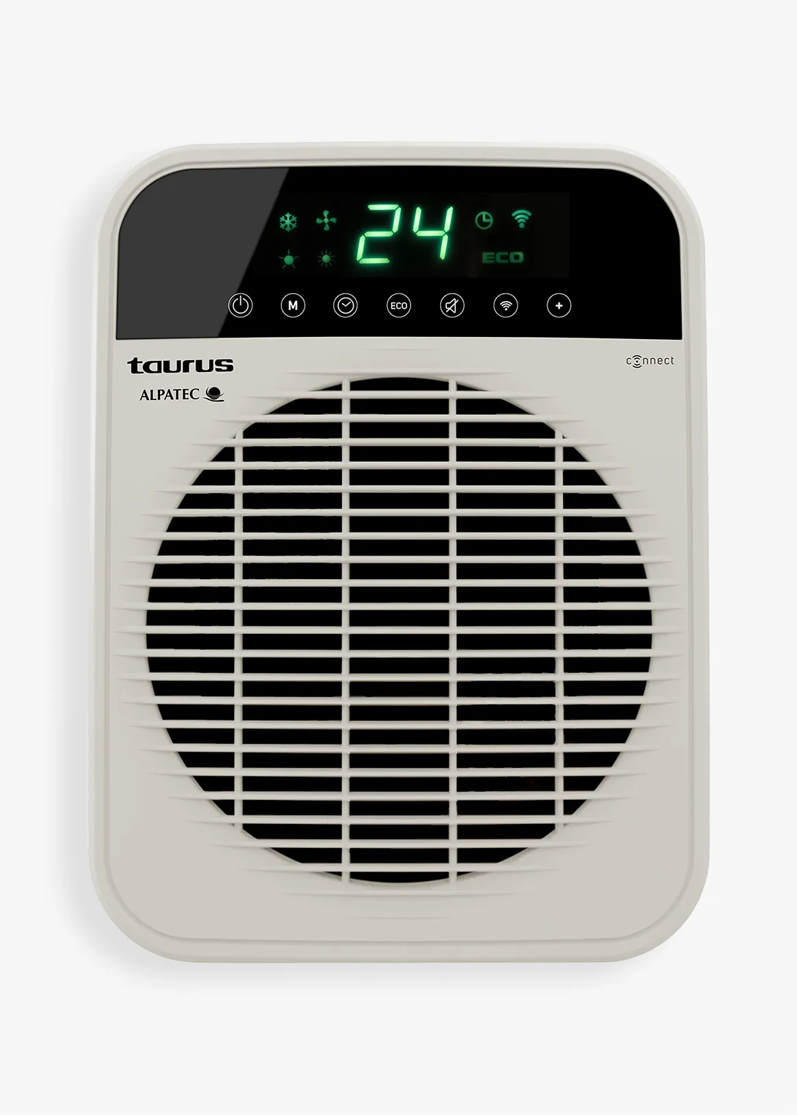 Heater Floor Fan Cream Wi-Fi Enabled 2Heat Settings - BLACK