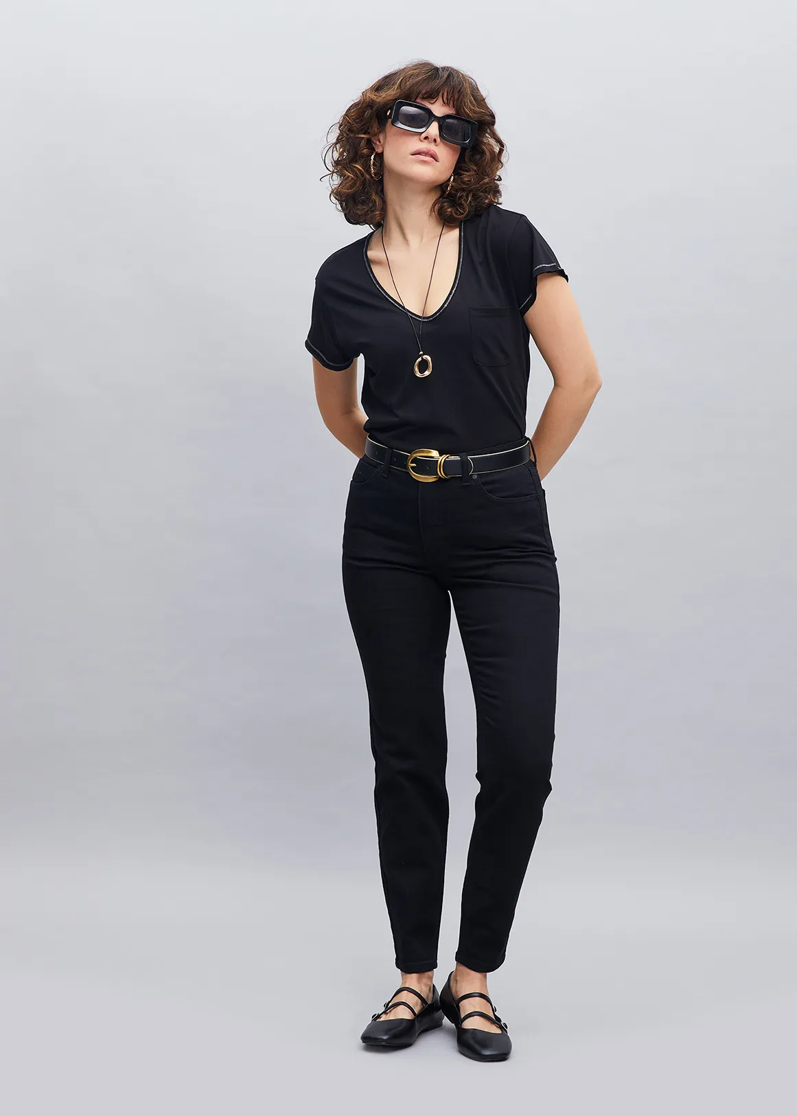 High Rise Skinny Jeans - BLACK