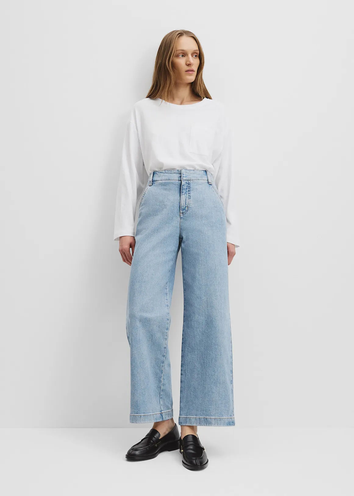 High Rise Wide Jean - AGED SOFT WASH