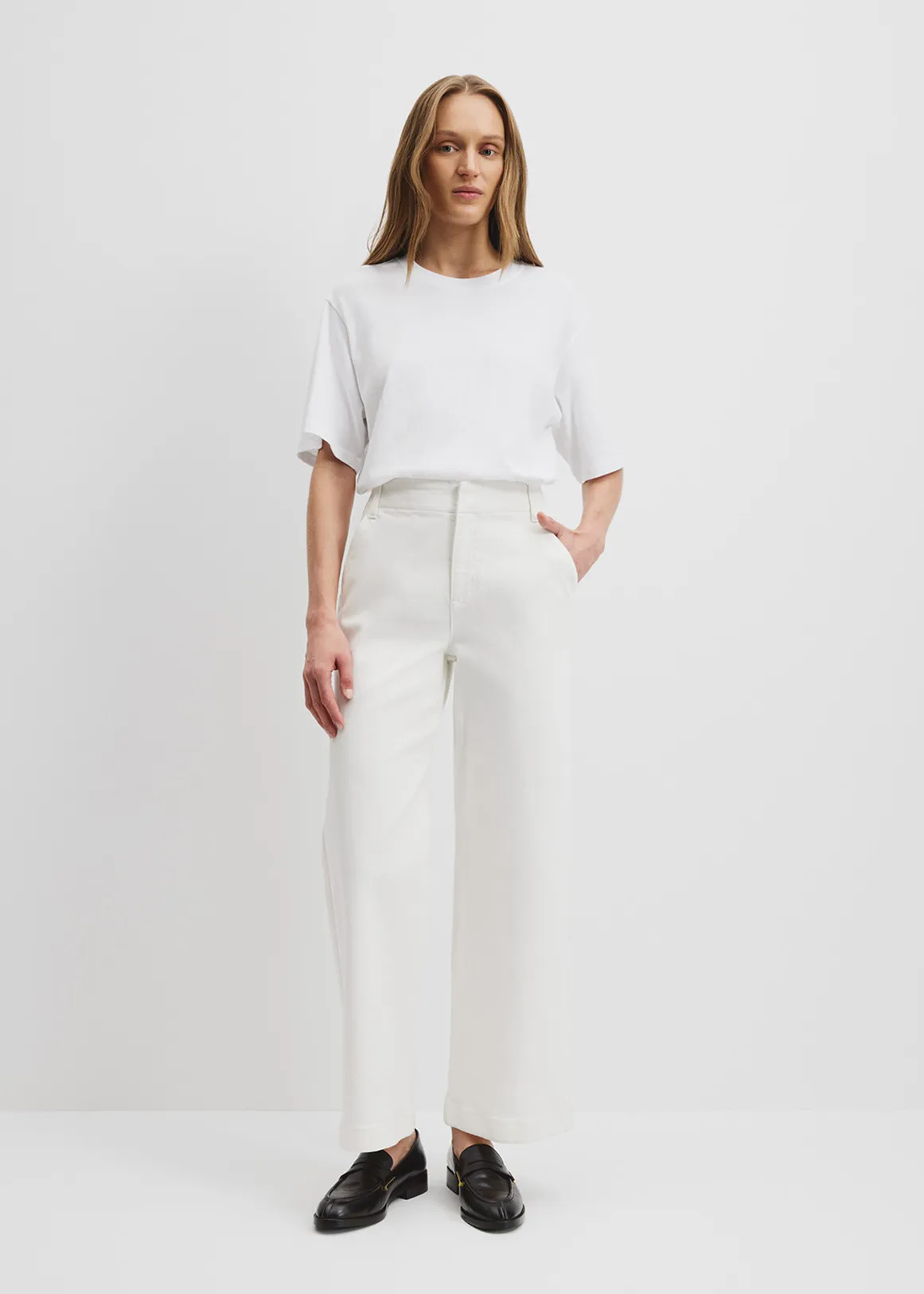High Rise Wide Jean - WHITE