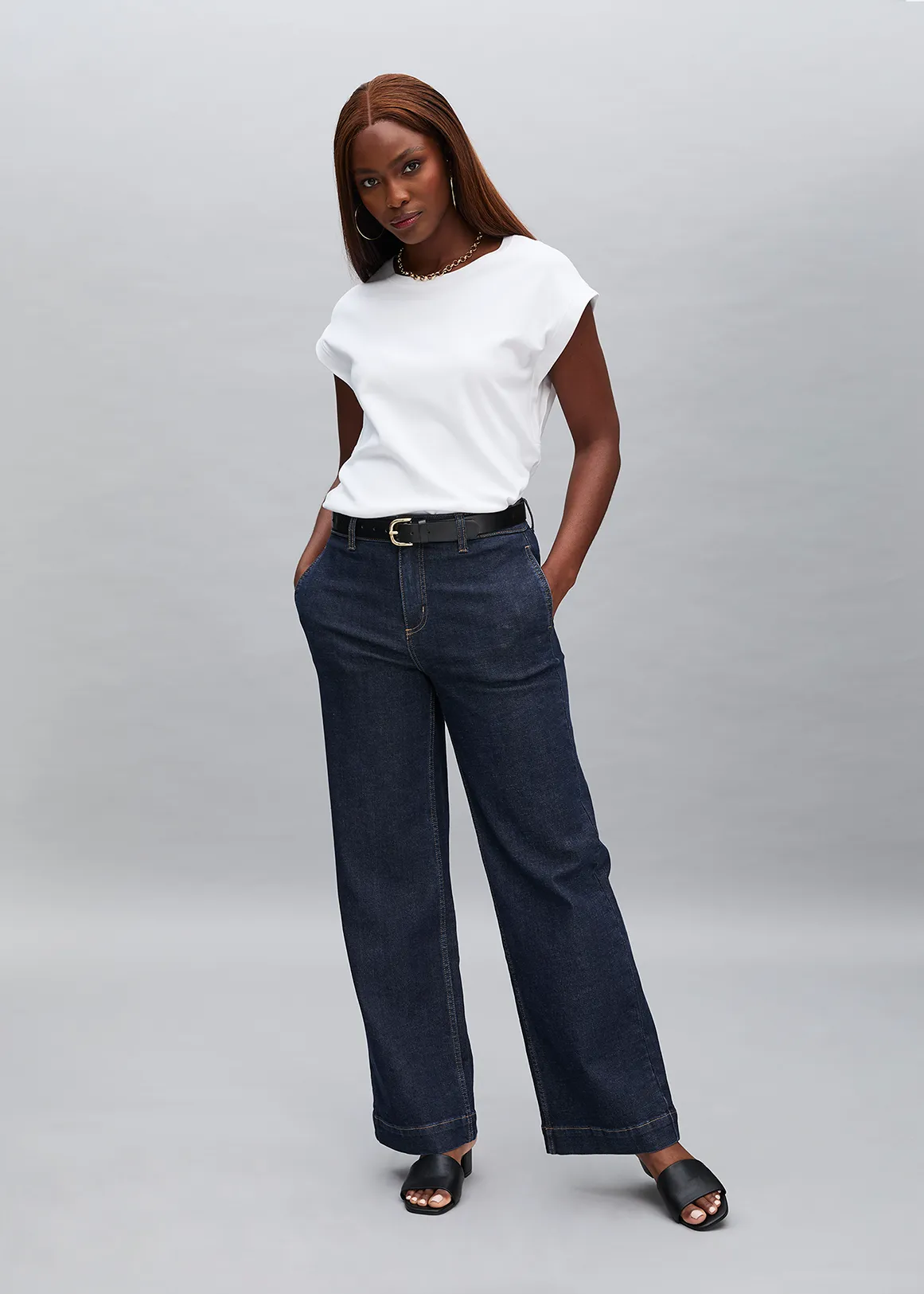 High Rise Wide Leg Jeans - INDIGO