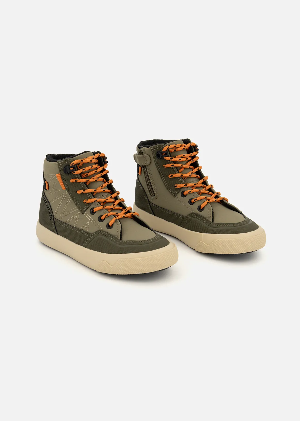 Hiker Hi Top Sneakers (Size12-6) Older Boy - KHAKI