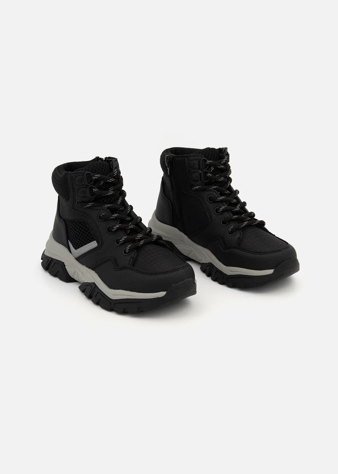 Hiker Lace-up Boots (Size 12-6) Older Boy - BLACK
