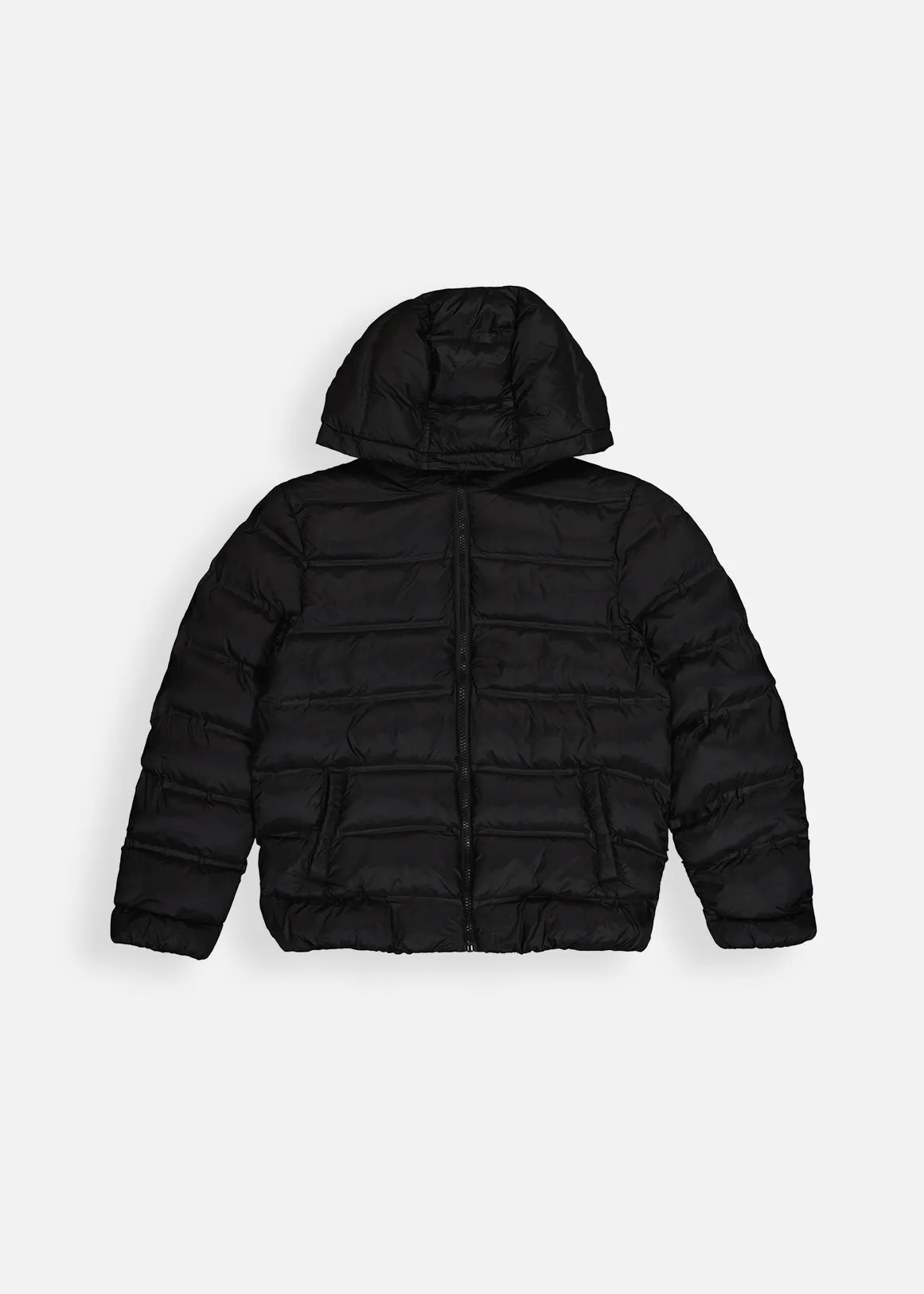 Hooded Puffer Jacket - BLACK