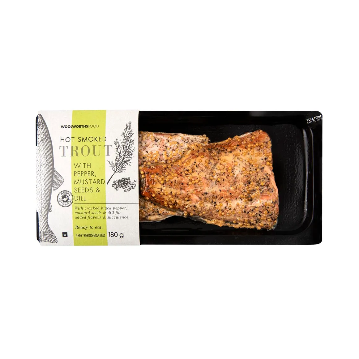 Hot Smoked Trout with Pepper, Mustard Seeds & Dill 180 g