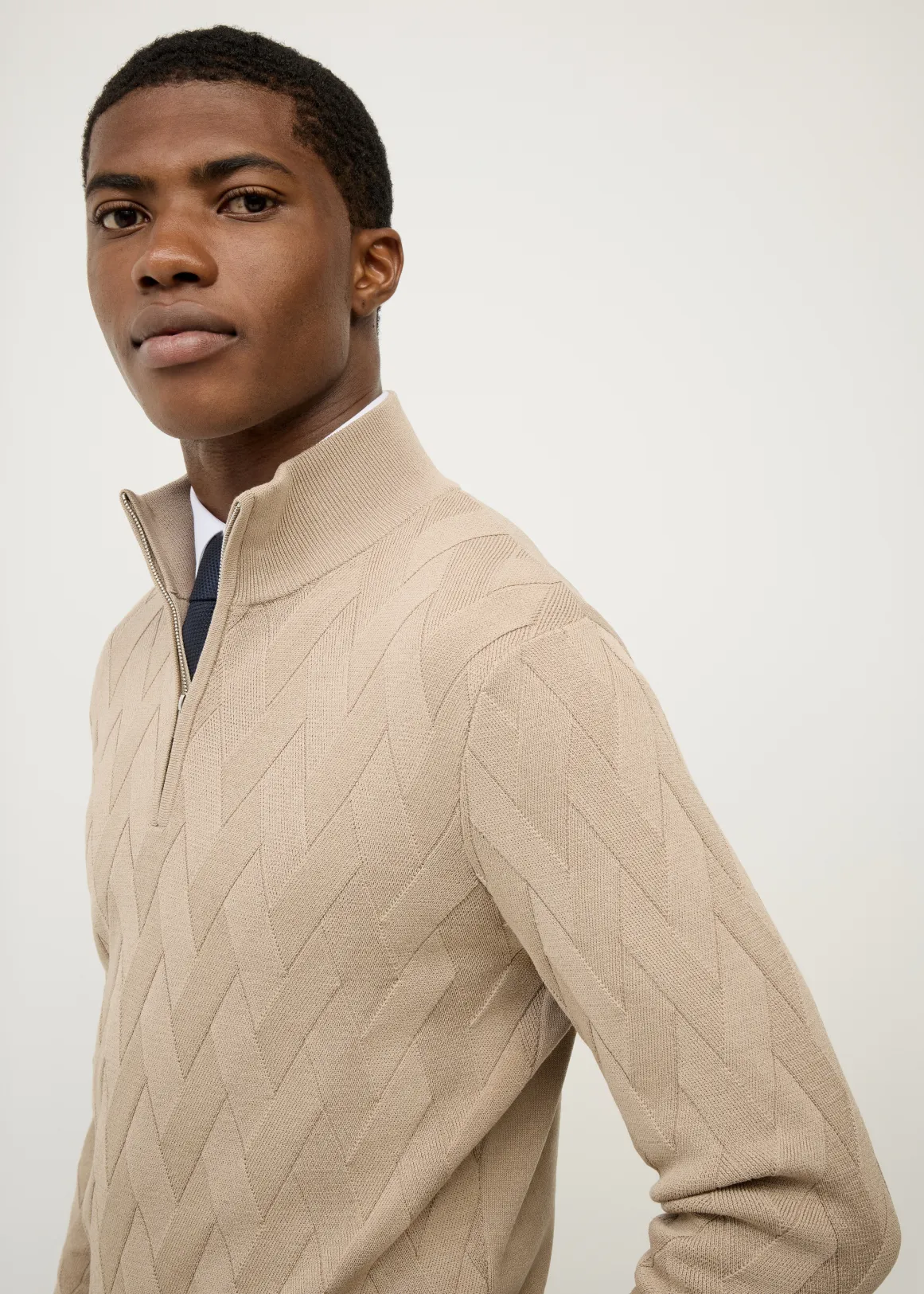 Hurley Zip-Up Knit - FAWN