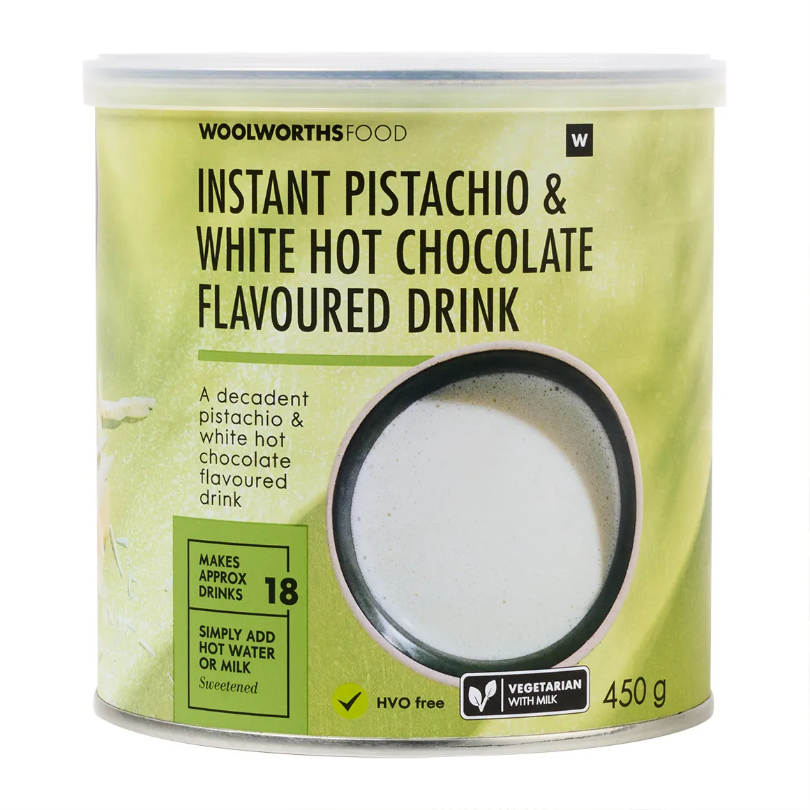 Instant Pistachio White Hot Chocolate Powder 450 g