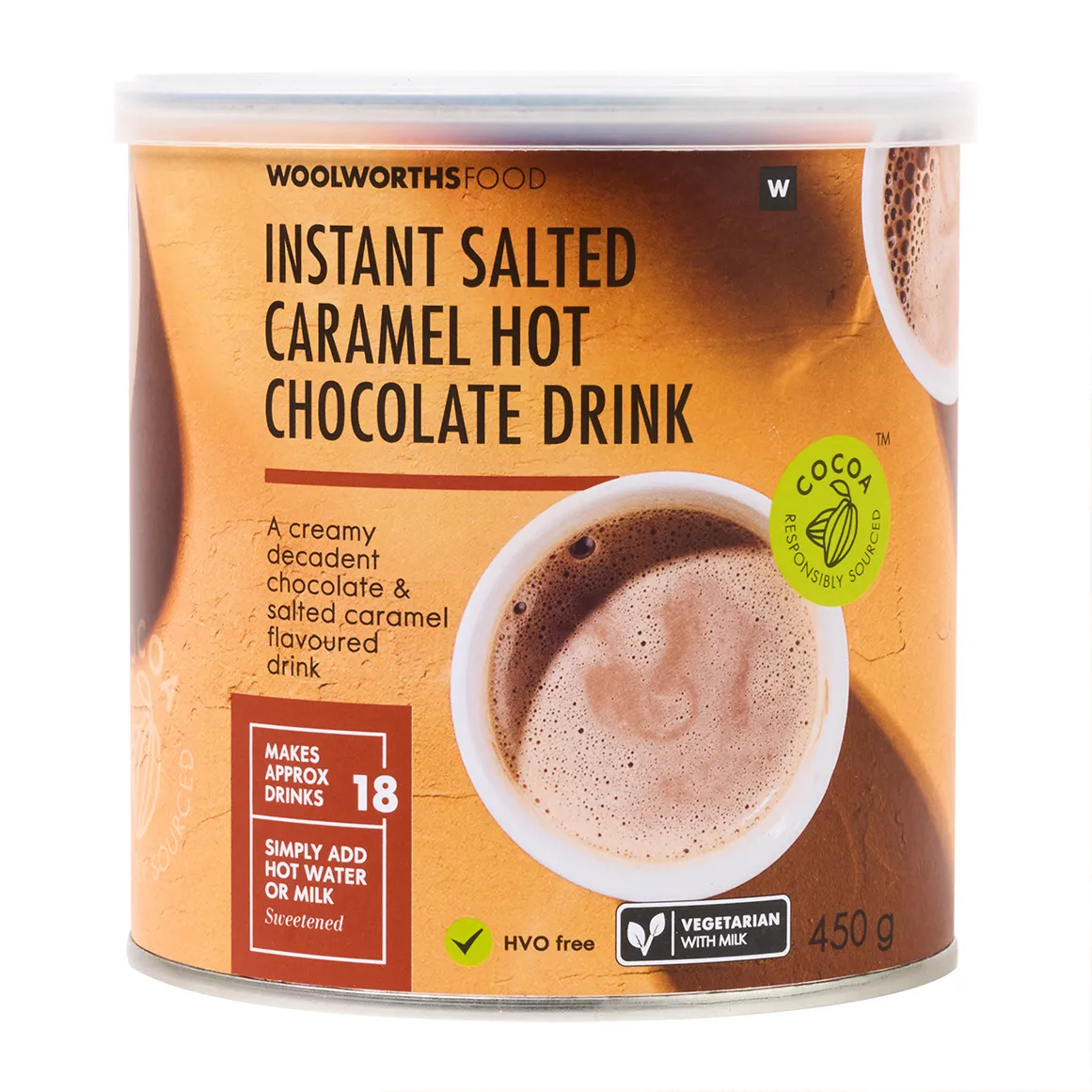 Instant Salted Caramel Hot Chocolate Powder 450 g