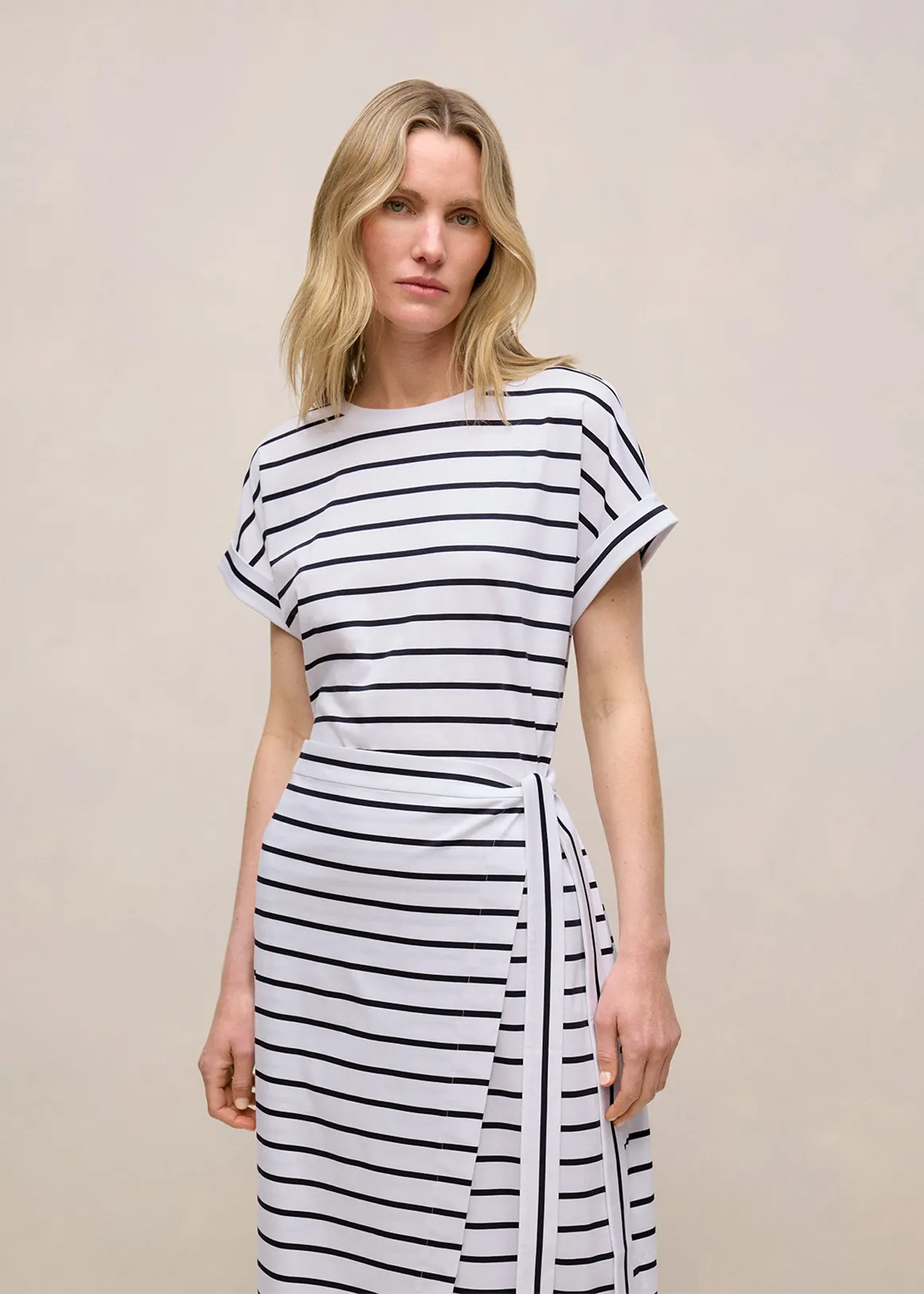 Interlock Strap Wrap Dress - Night Sky