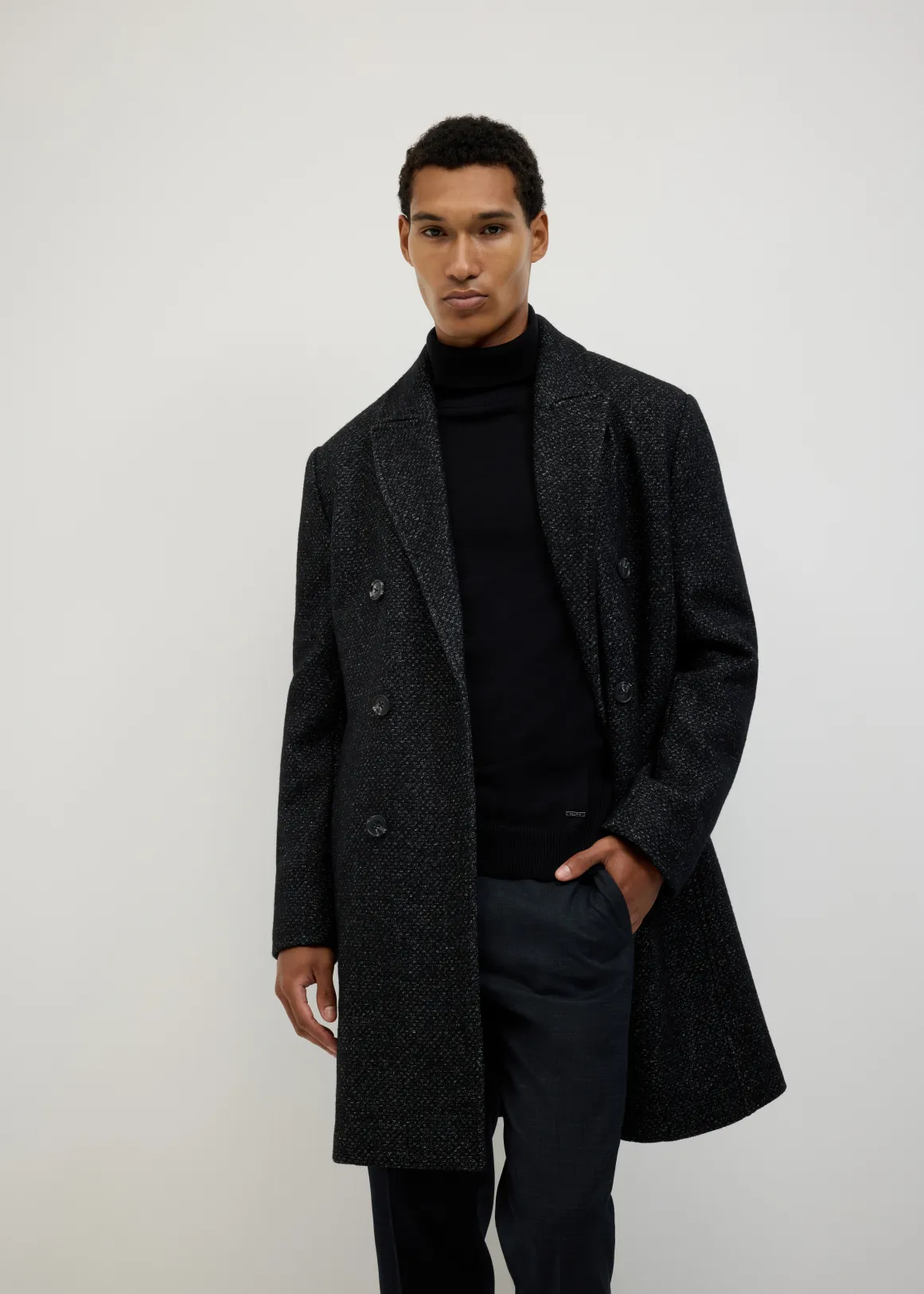 Kennedy Wool-Blend Coat - BLACK