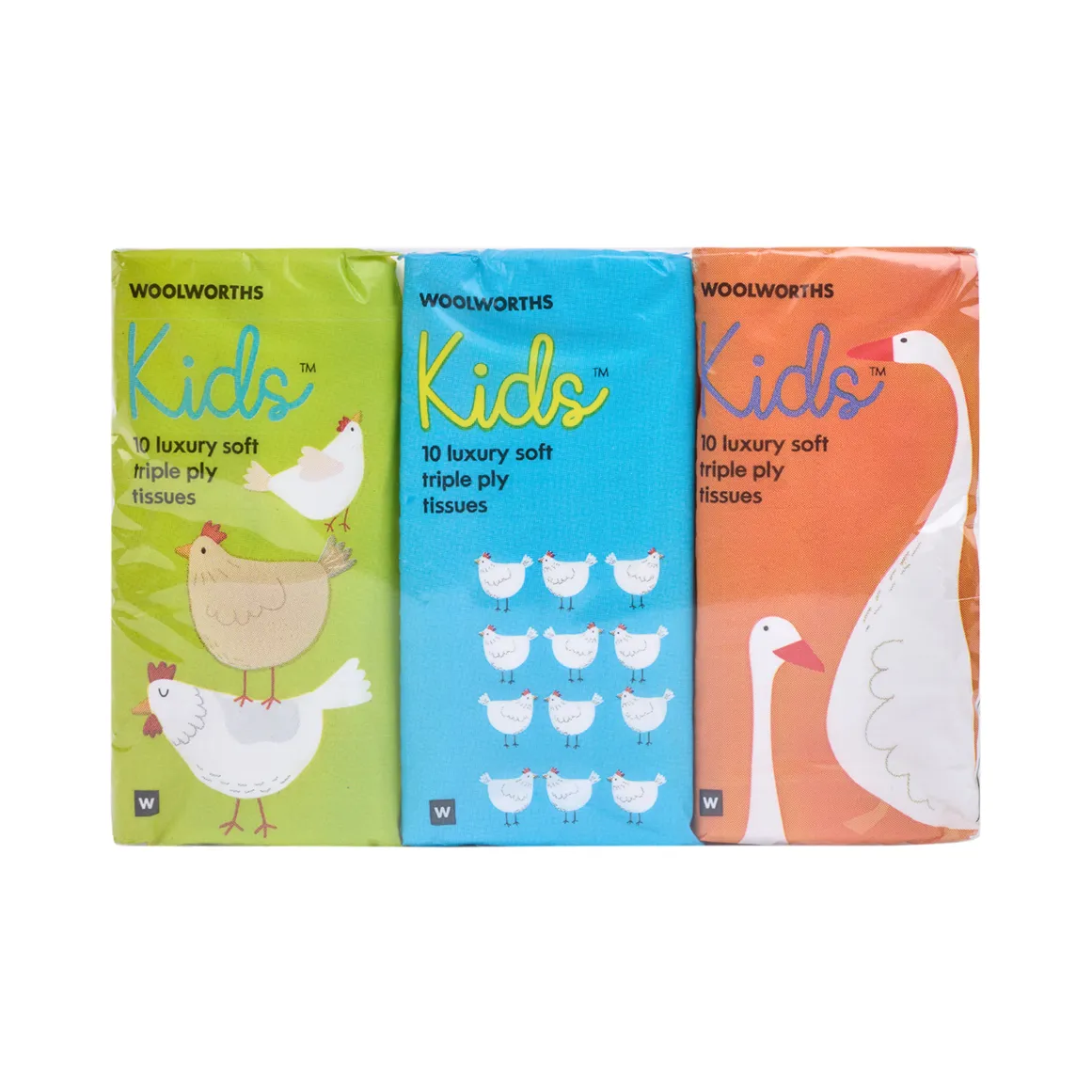 Kids White Luxury Soft Triple Ply Pocket Tissues 9 x 10 pk