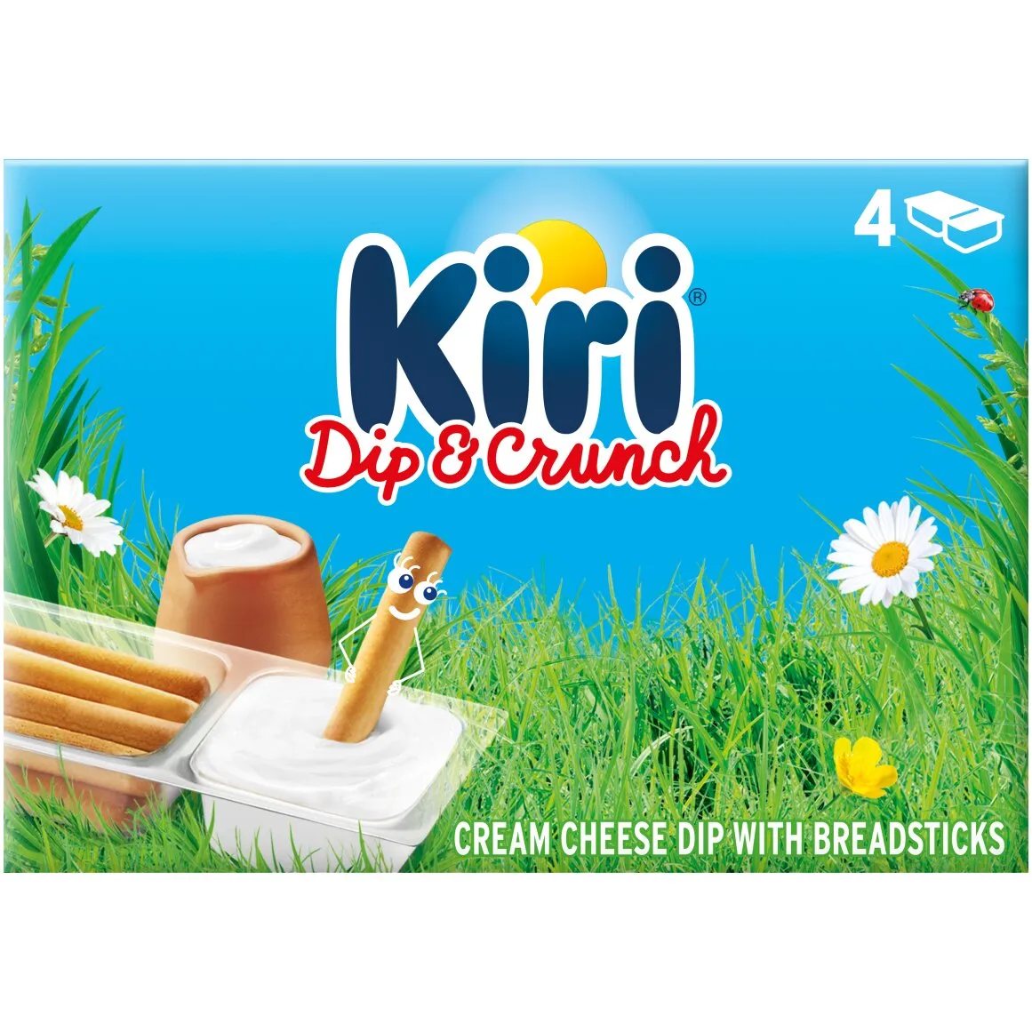 Kiri® Dip & Crunch Cheese with Breadsticks 4 Tubs