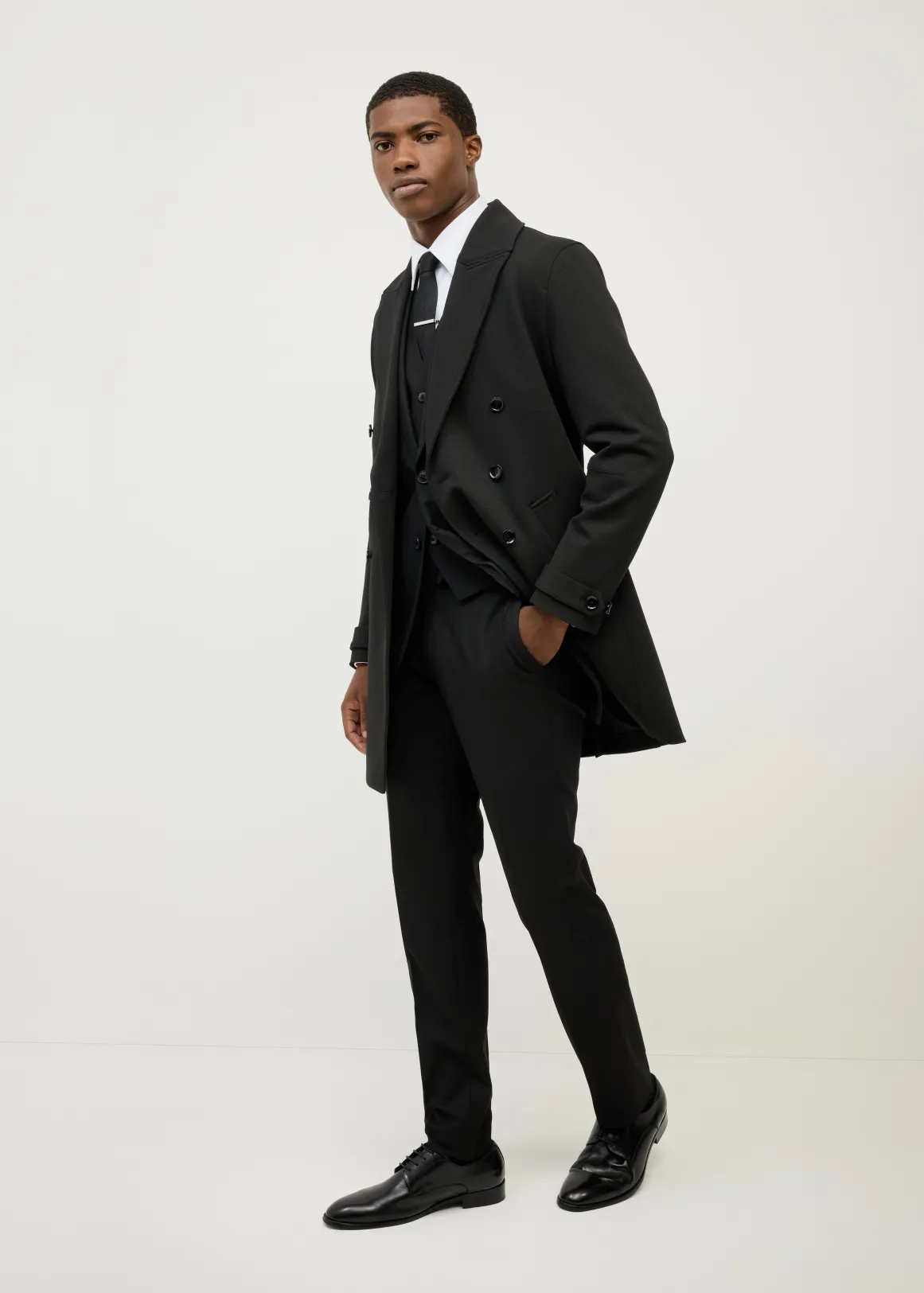 Knight Double Breasted Performance Coat - BLACK