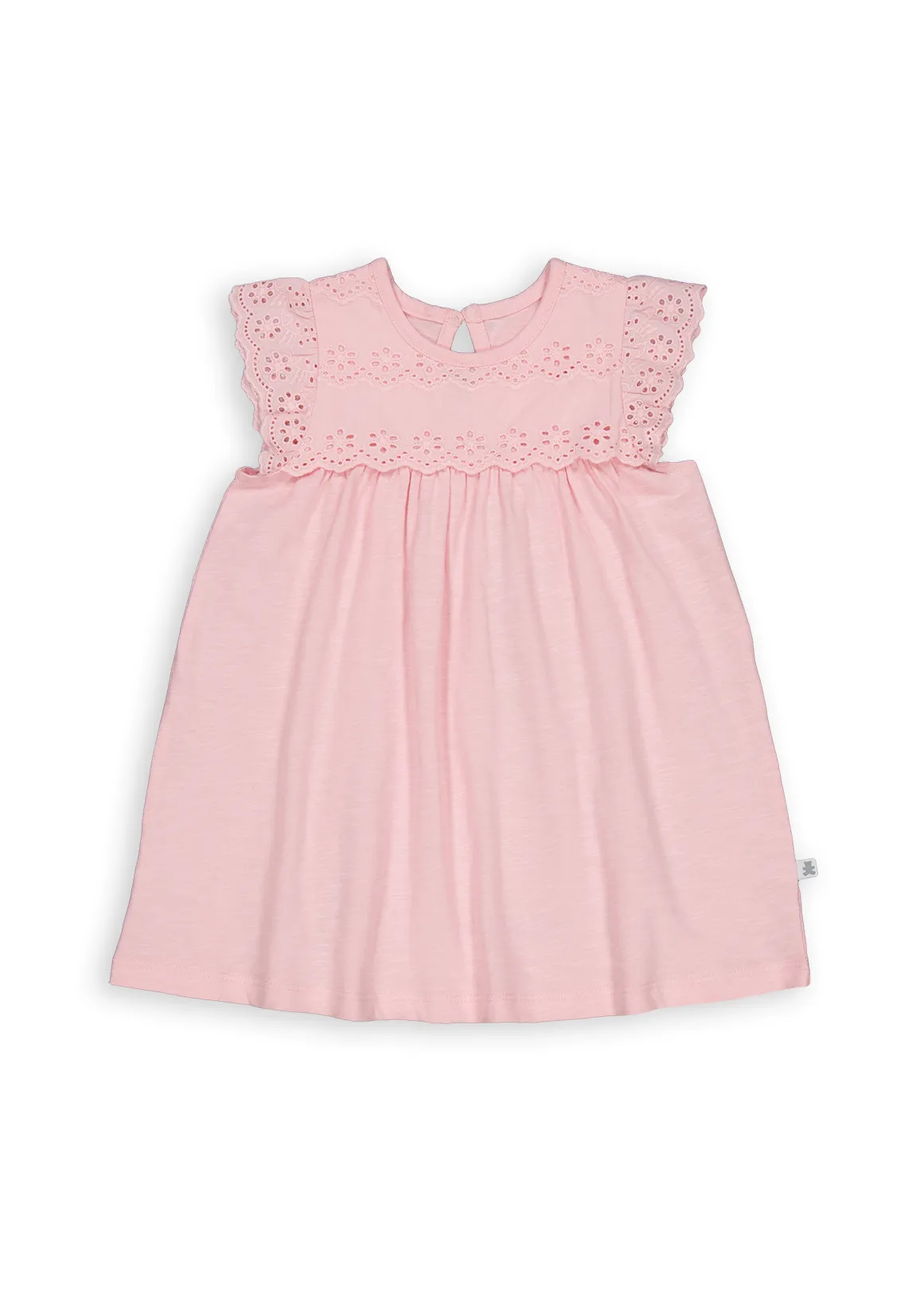 Knit Woven Cotton Dress - PINK