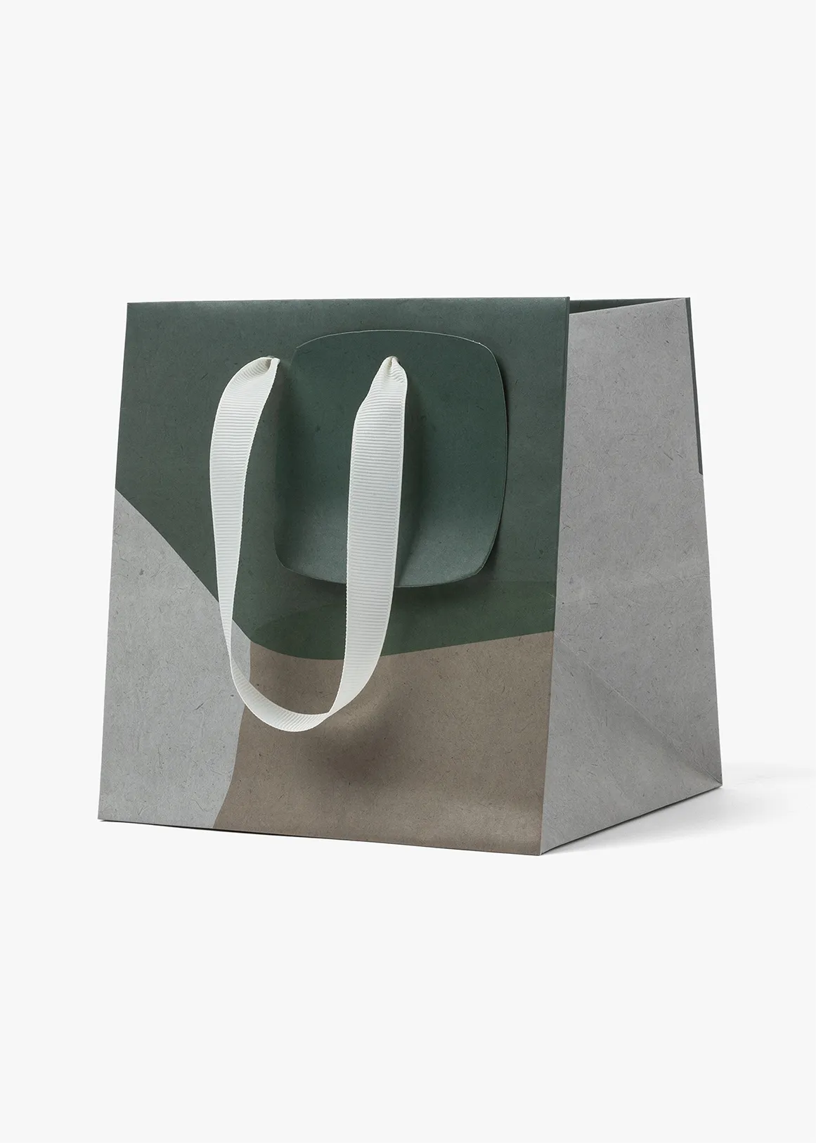 Kraft Contours Square Flower Gift Bag - NATURAL