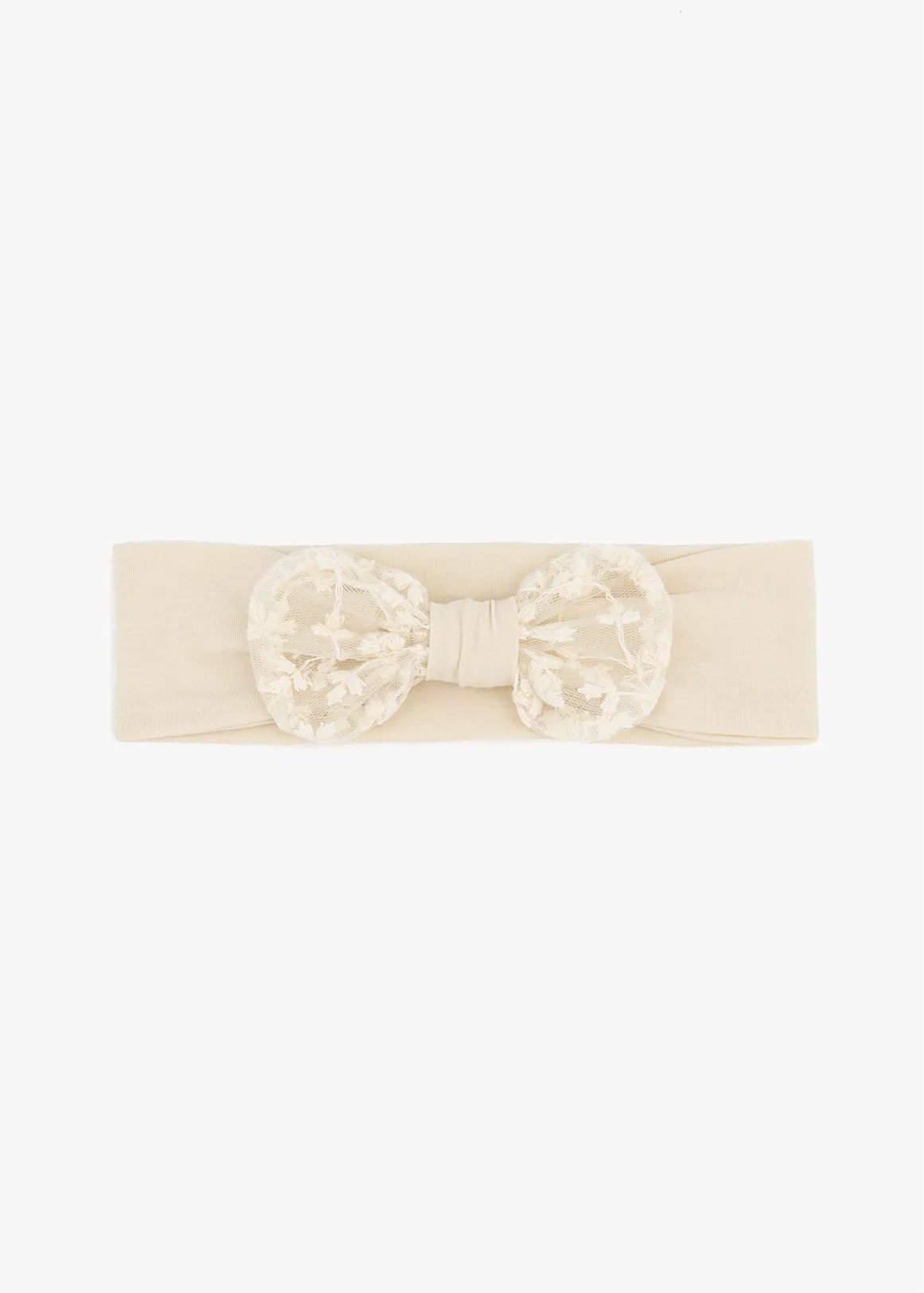 Lace Bow Headband - X NATURAL