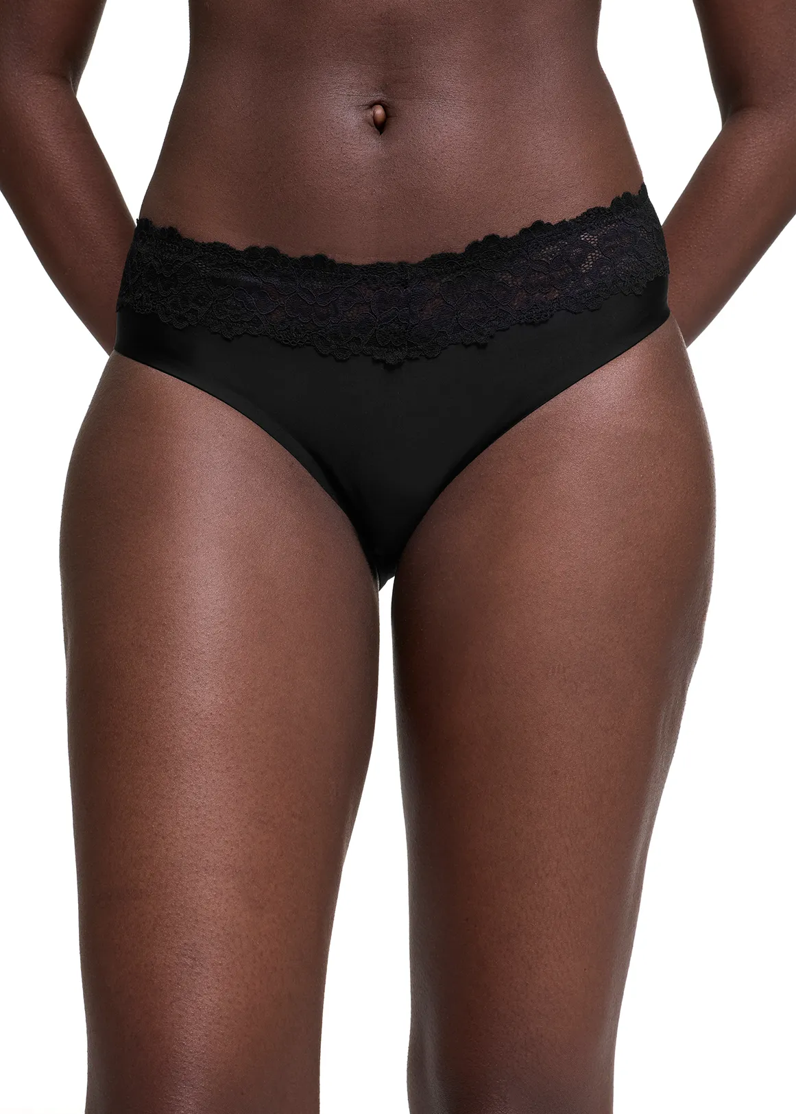 Lace Inset Bonded Brazilians - BLACK