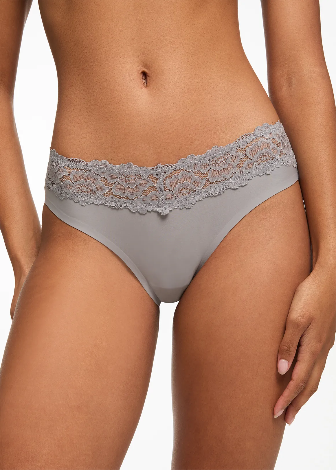 Lace Inset Bonded Brazilians - LIGHT GREY