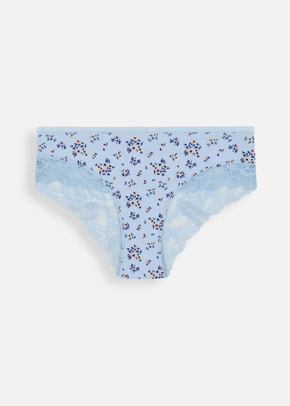 Lace Inset Microfibre Midis - LIGHT BLUE