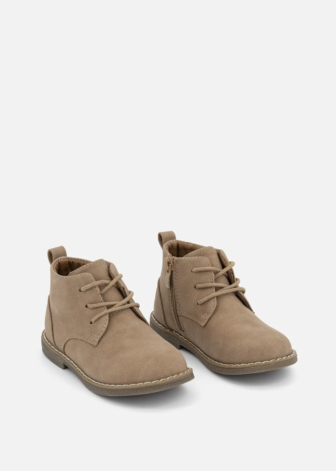 Lace Up Boots (Size 5-13) Younger Boy - TAUPE