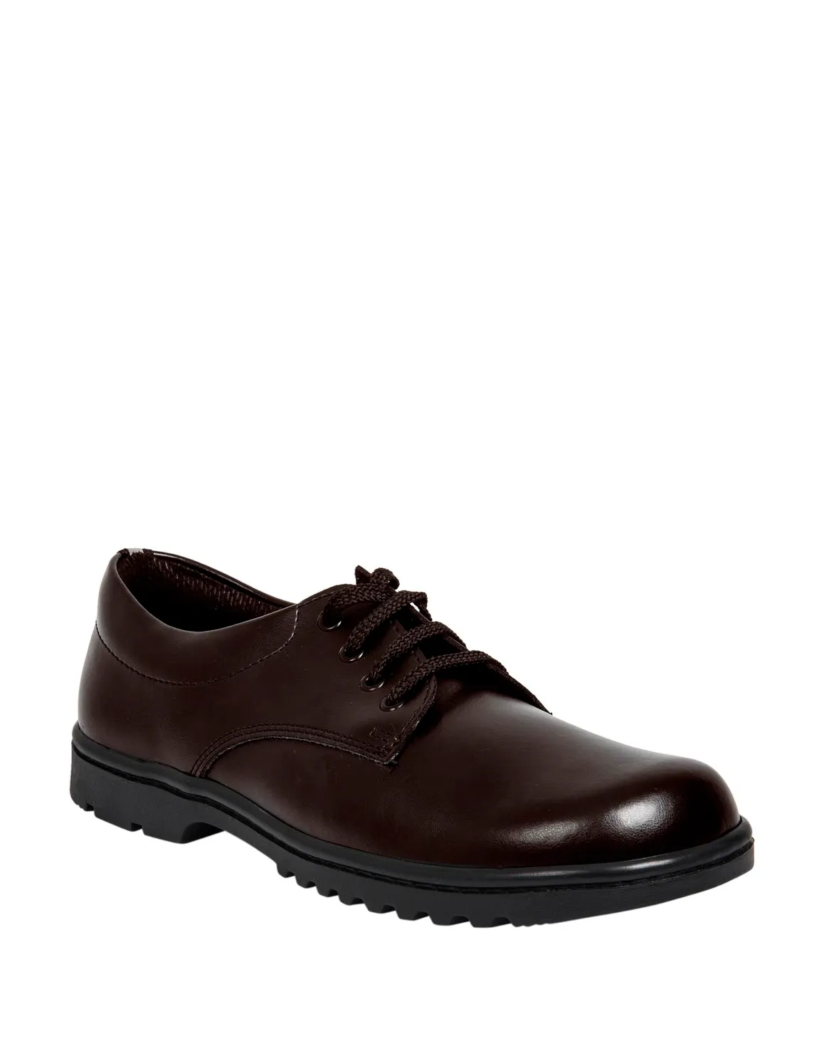 Lace Up Leather School Shoes (Size 2 - 10) Older Boy - BROWN