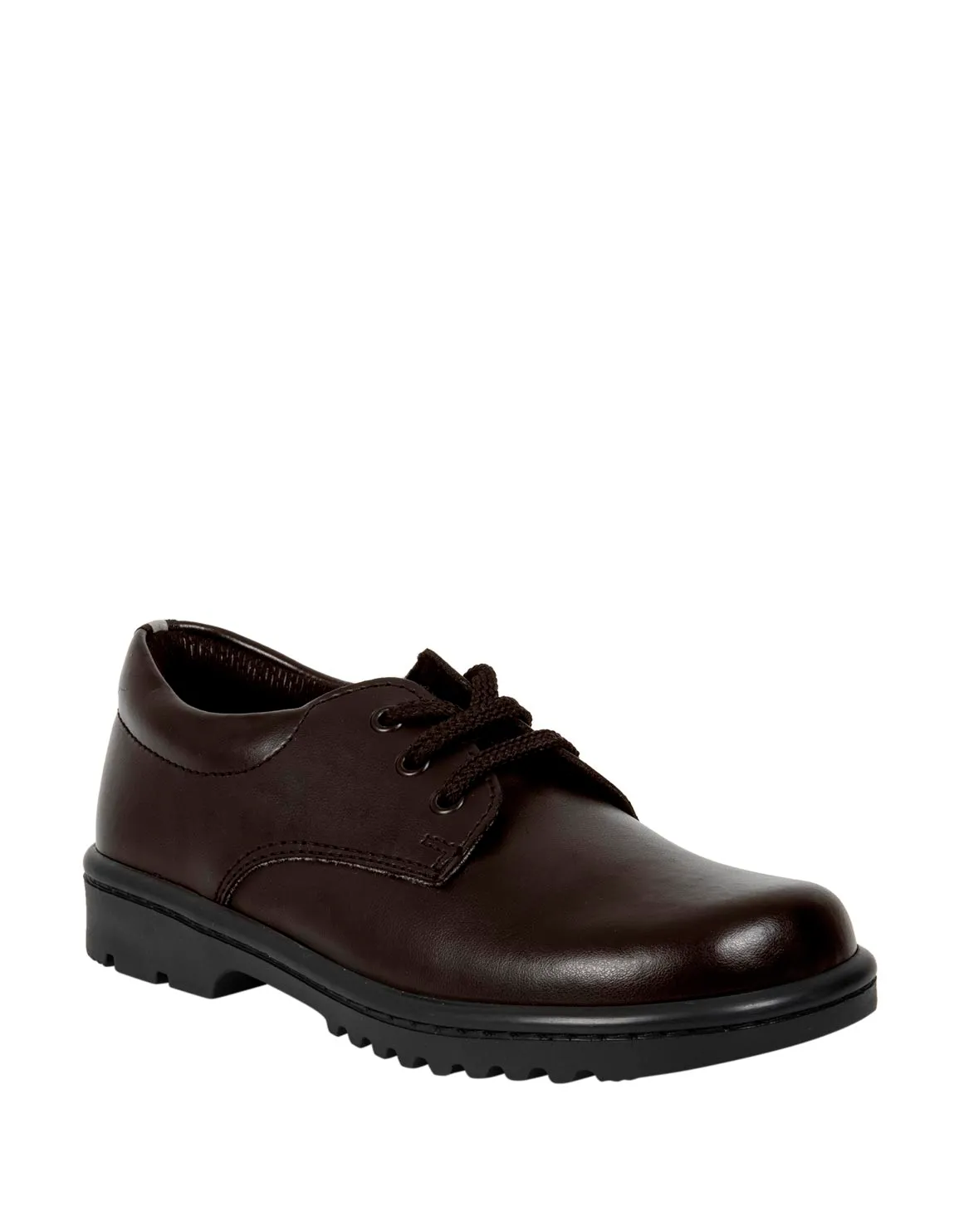 Lace Up Leather School Shoes (Size 8 - 1) Younger Boy - BROWN