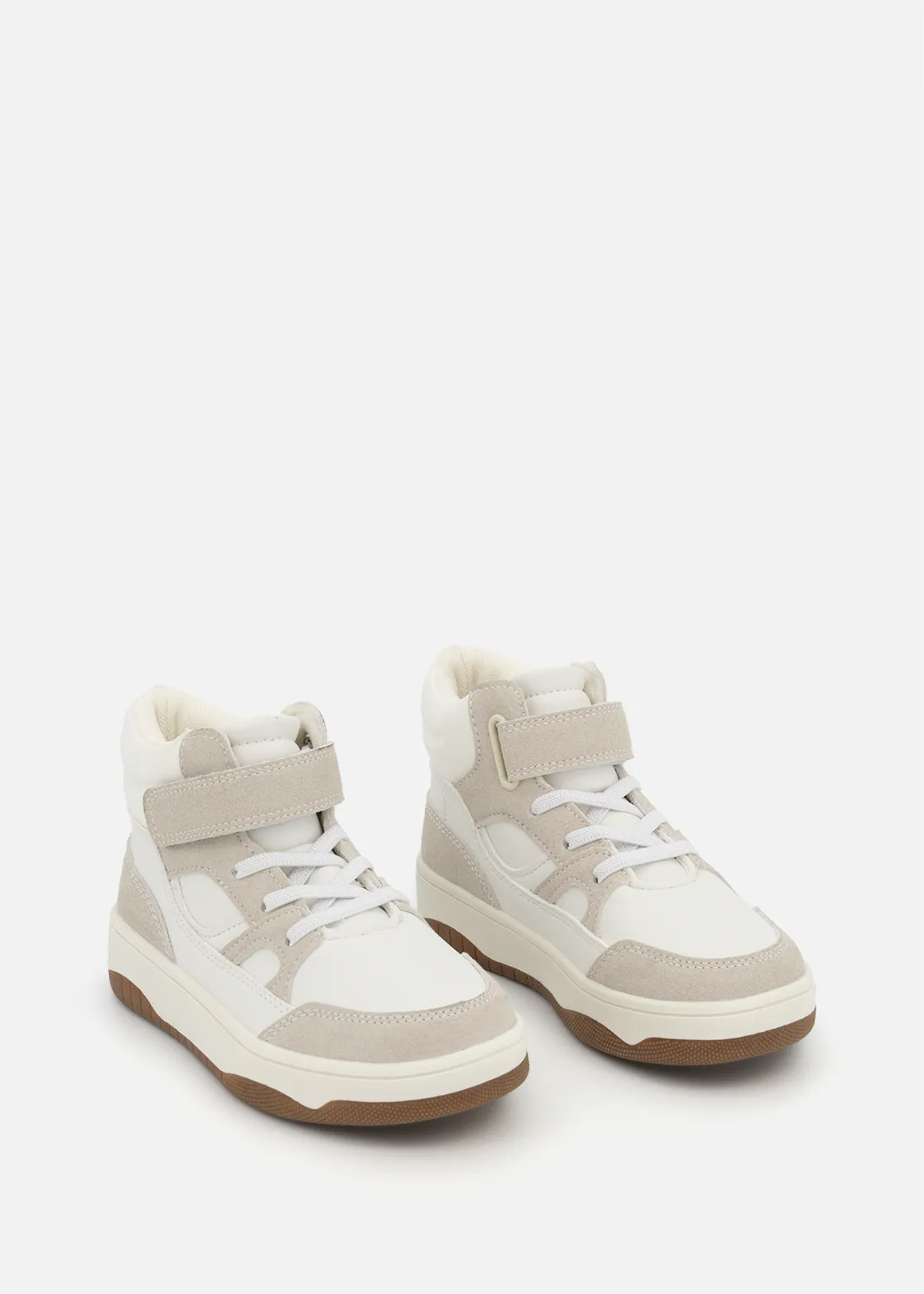 Lace-up Hight Top Sneakers (Size12-6) Older Boy - X WHITE