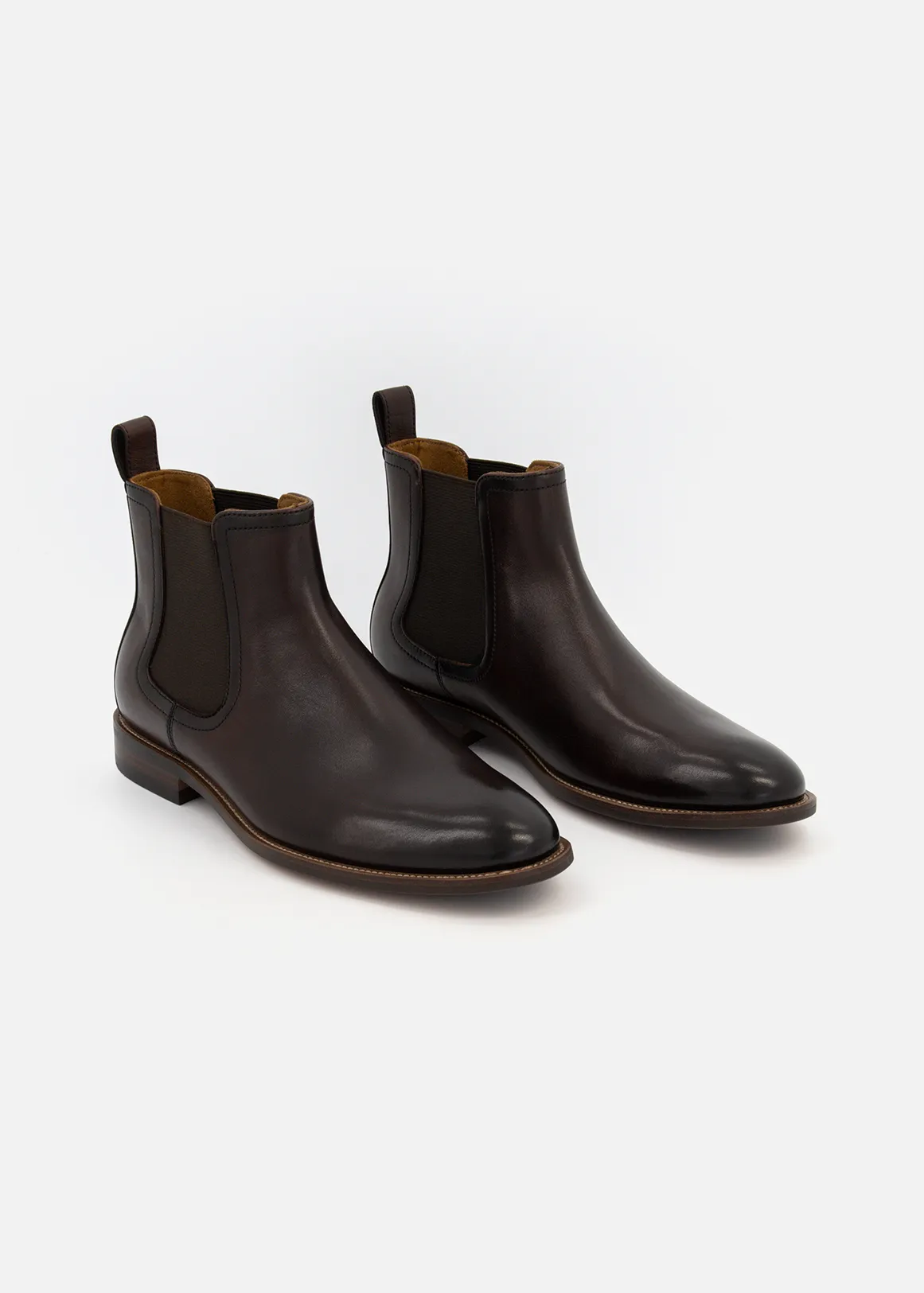 Leather Chelsea Boots - BROWN