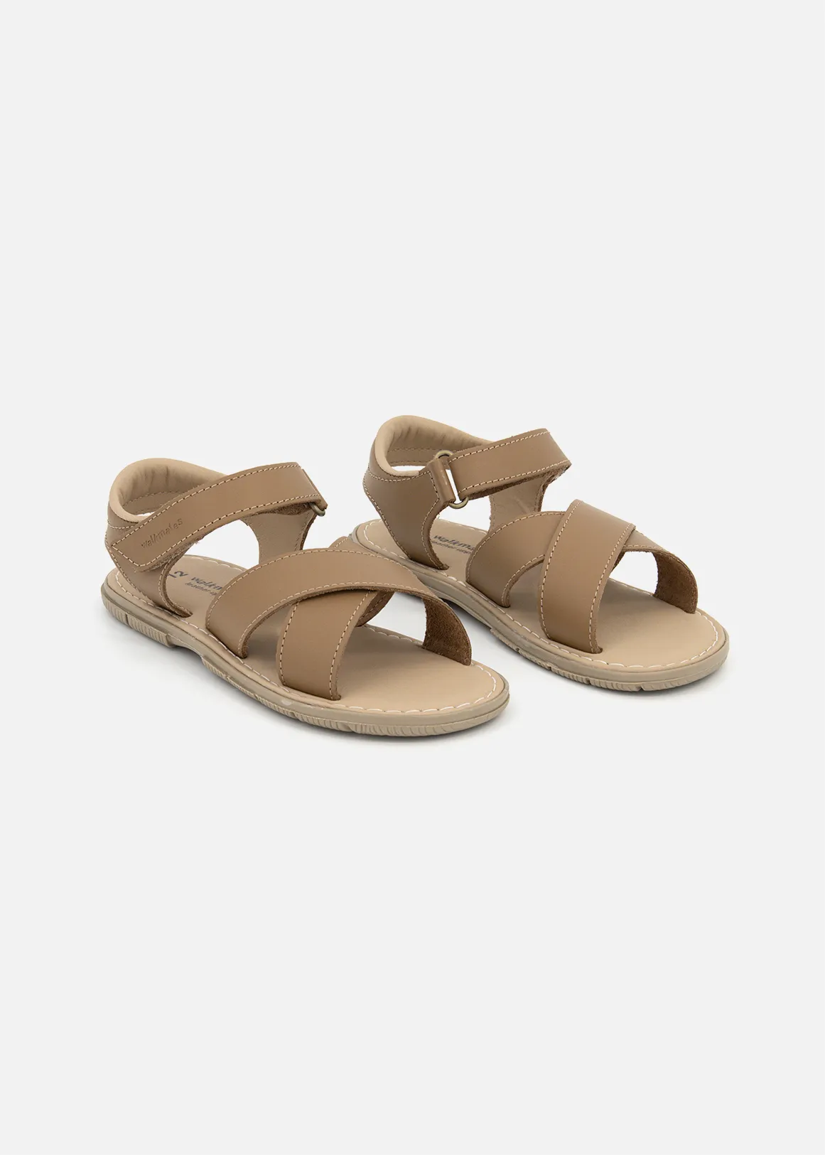 Leather Cross Over Sandals (Size 5-13) Younger Boy - TAN