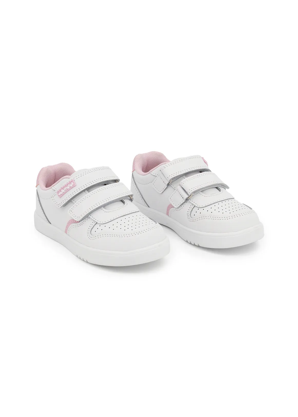 Leather Double Strap Sneakers Size 5-13) Younger Girl - X WHITE