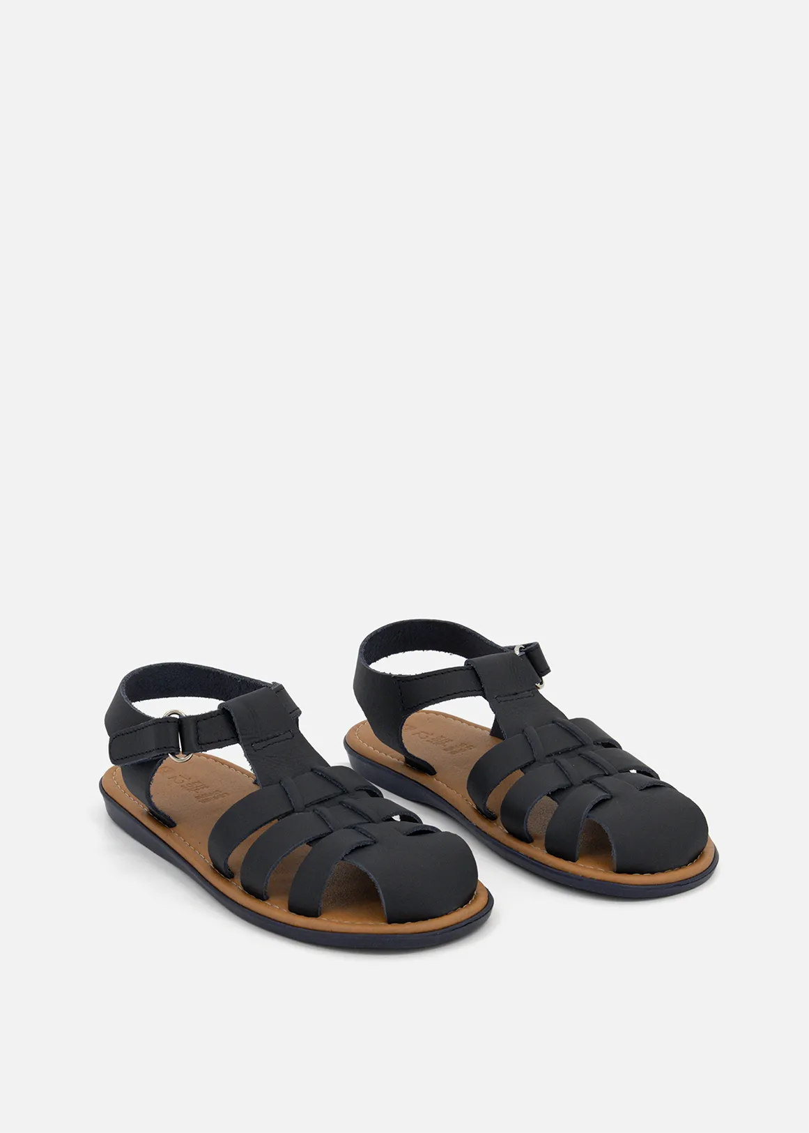 Leather Fisherman Sandals (Size 5-13) Younger Boy - X NAVY