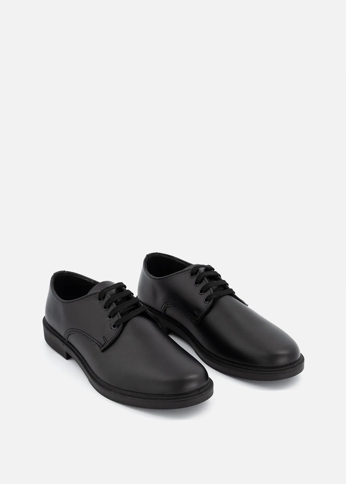 Leather Lace-up School Shoes (Size 2-10) Older Boy - BLACK