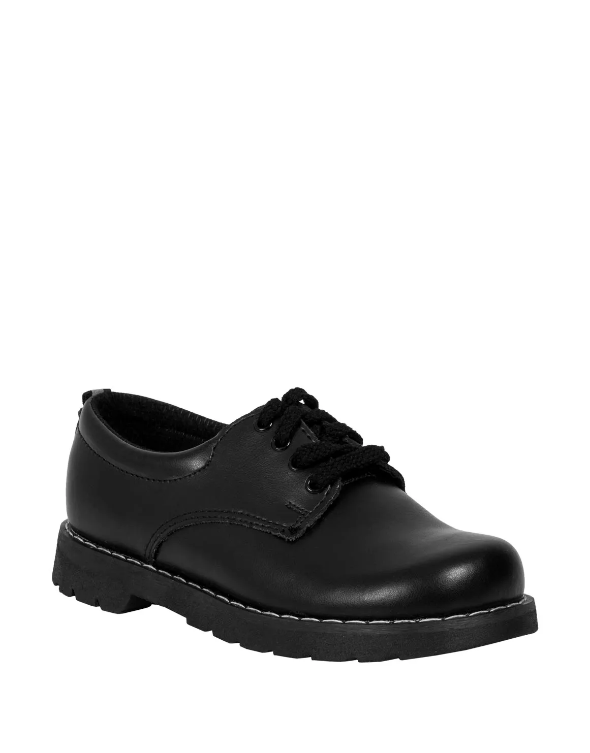 Leather Lace-up School Shoes (Size 8-1) Younger Boy - BLACK