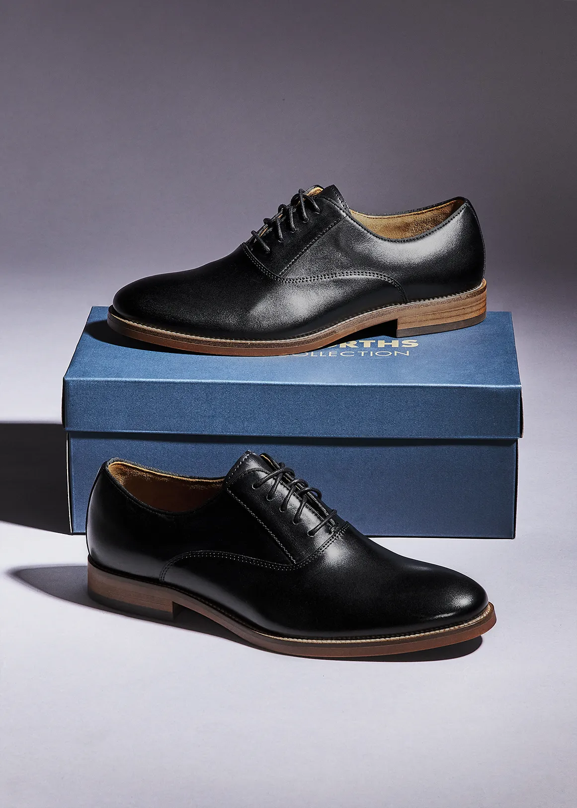 Leather Oxford Shoes - Premium - BLACK