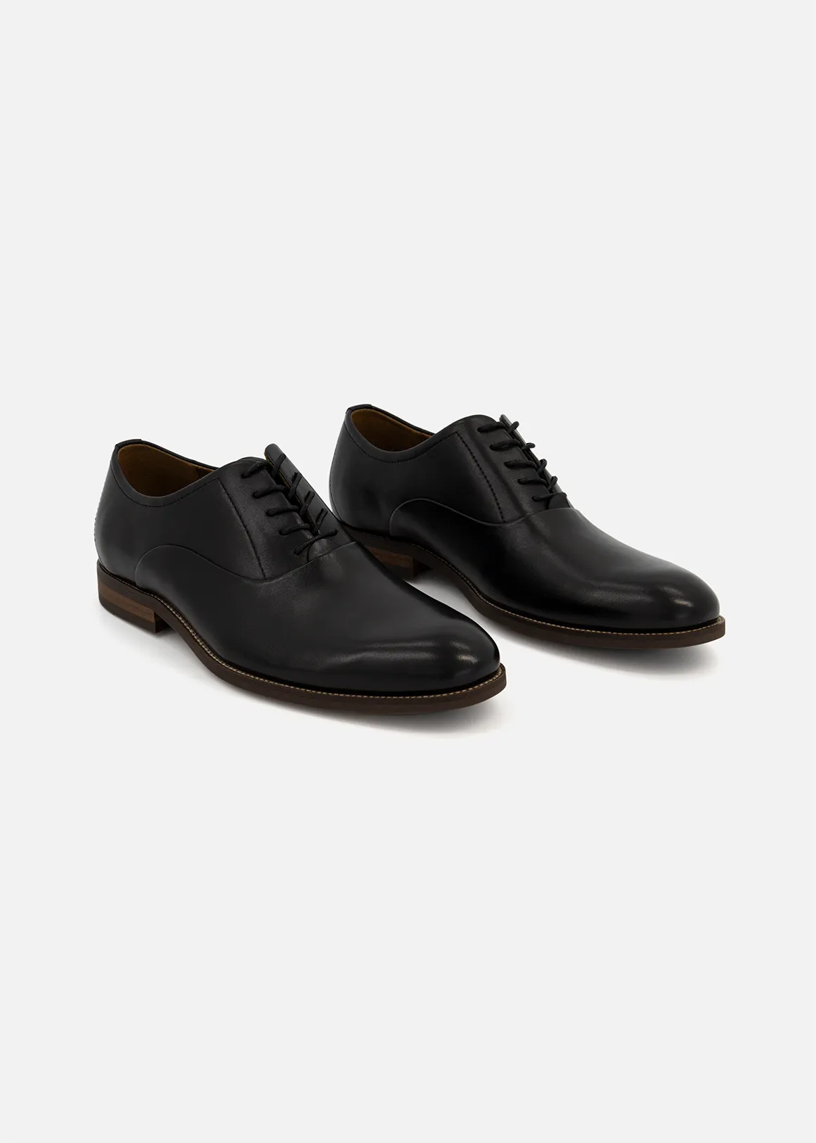 Leather Oxford Shoes - Premium - BLACK
