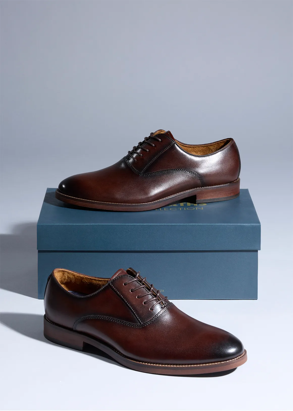 Leather Oxford Shoes - Premium - BROWN