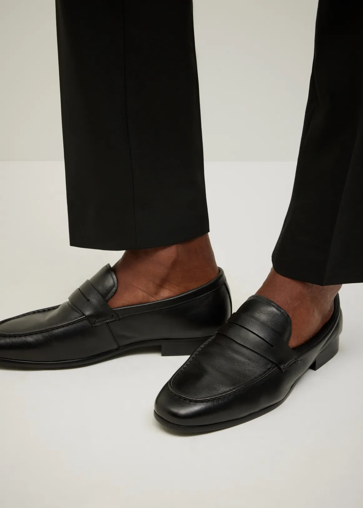 Leather Penny Loafer - BLACK