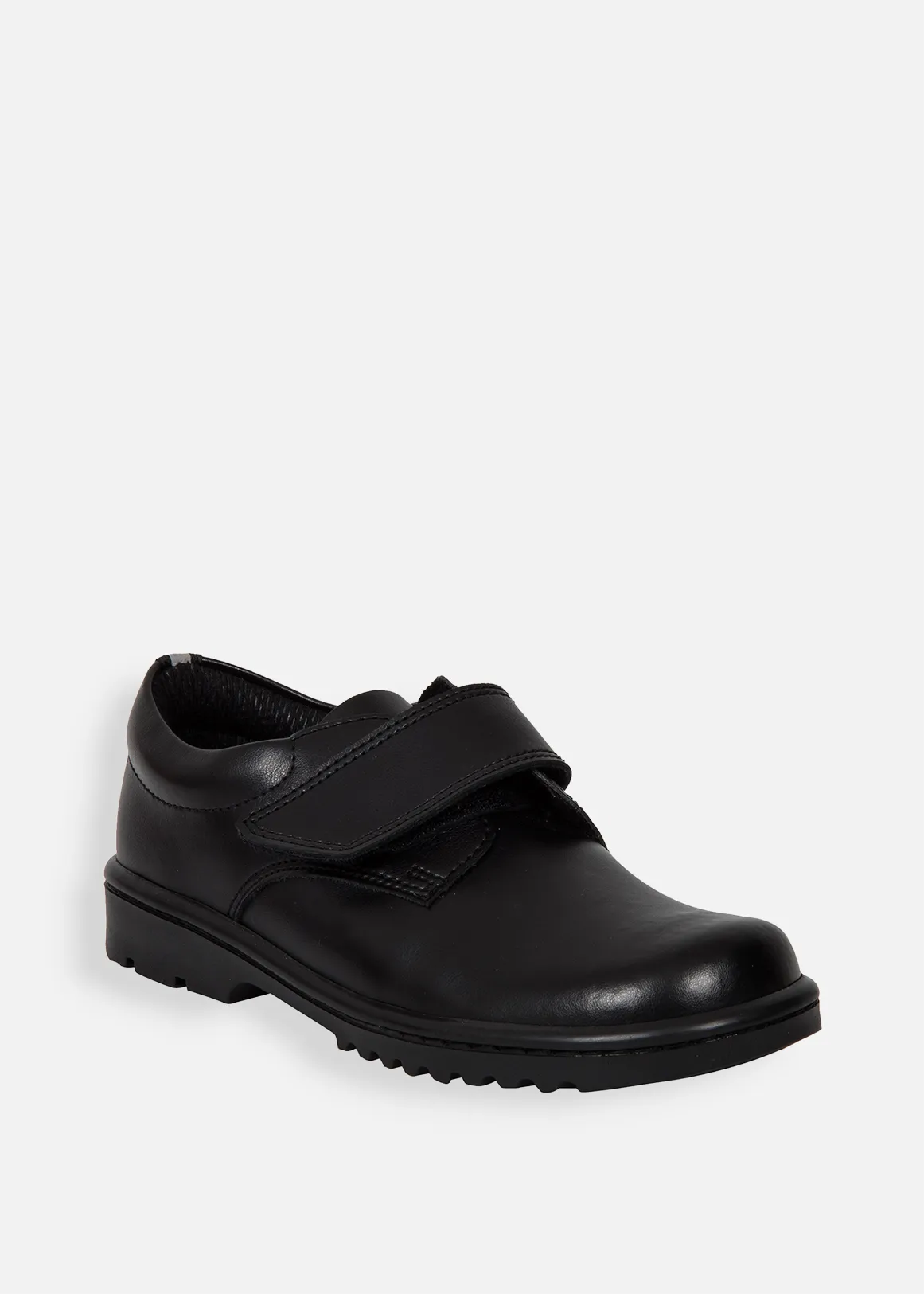 Leather Strap School Shoes (Size 8-1) Younger Boy - BLACK