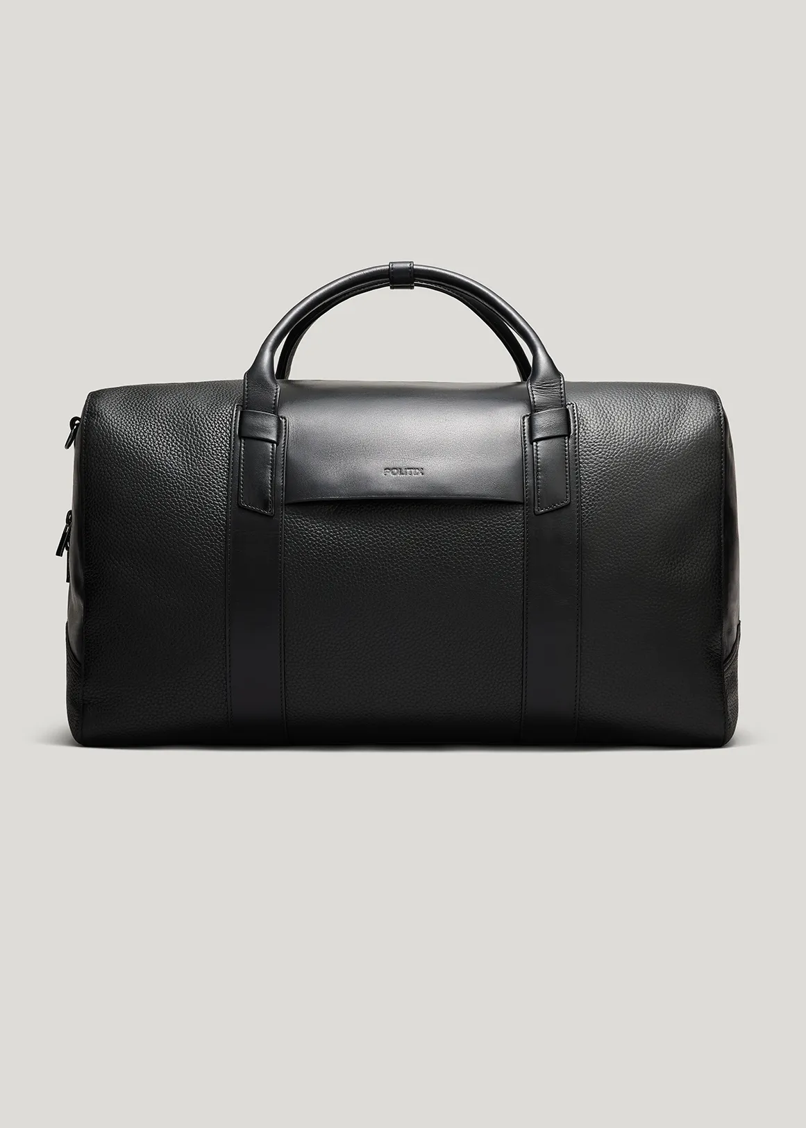 Leather Weekender Bag - BLACK